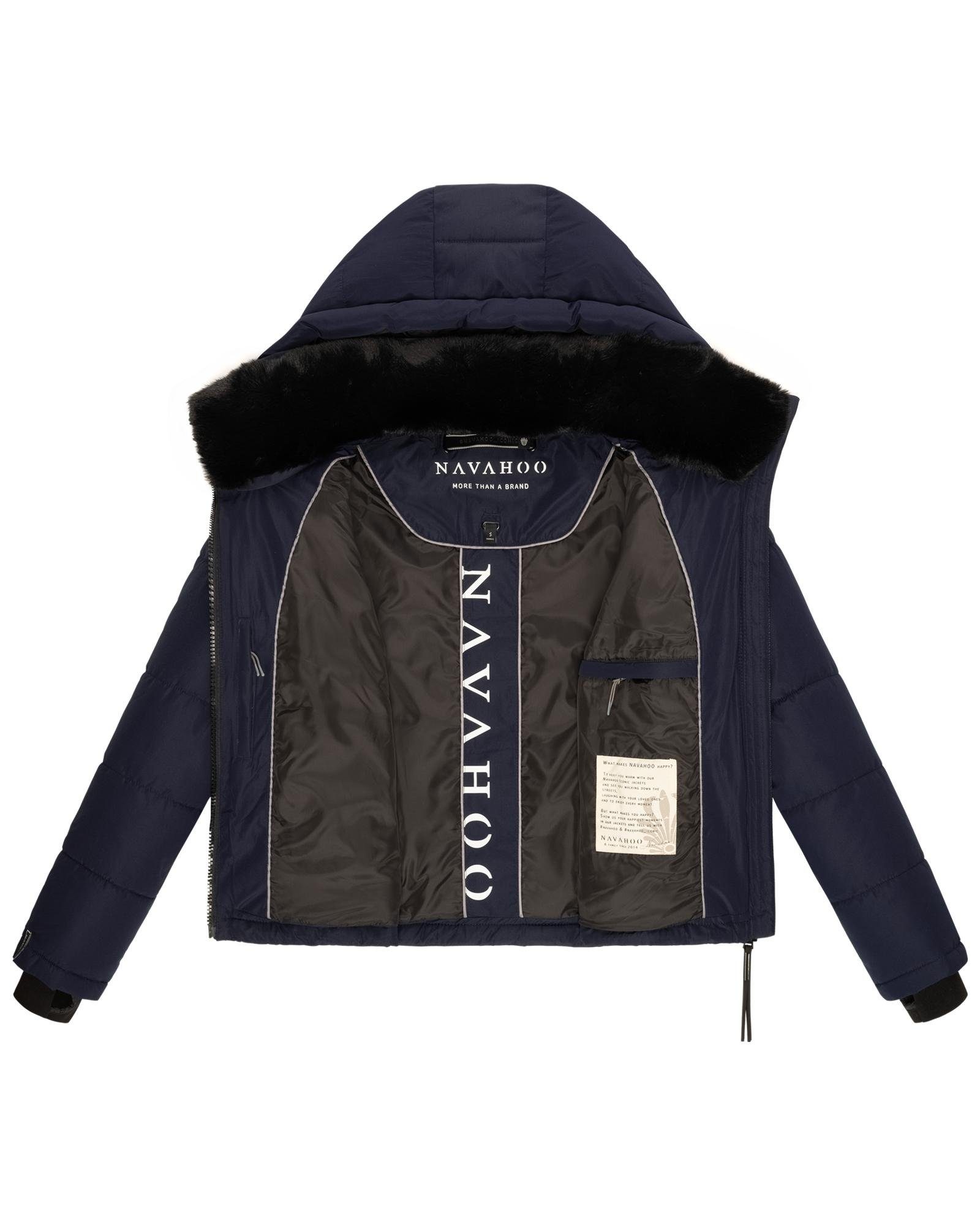 Navahoo Steppjacke Mit Liebe XIV Warme gesteppte Damen Winterjacke mit kuscheligem Kragen – Bild 4 von 5