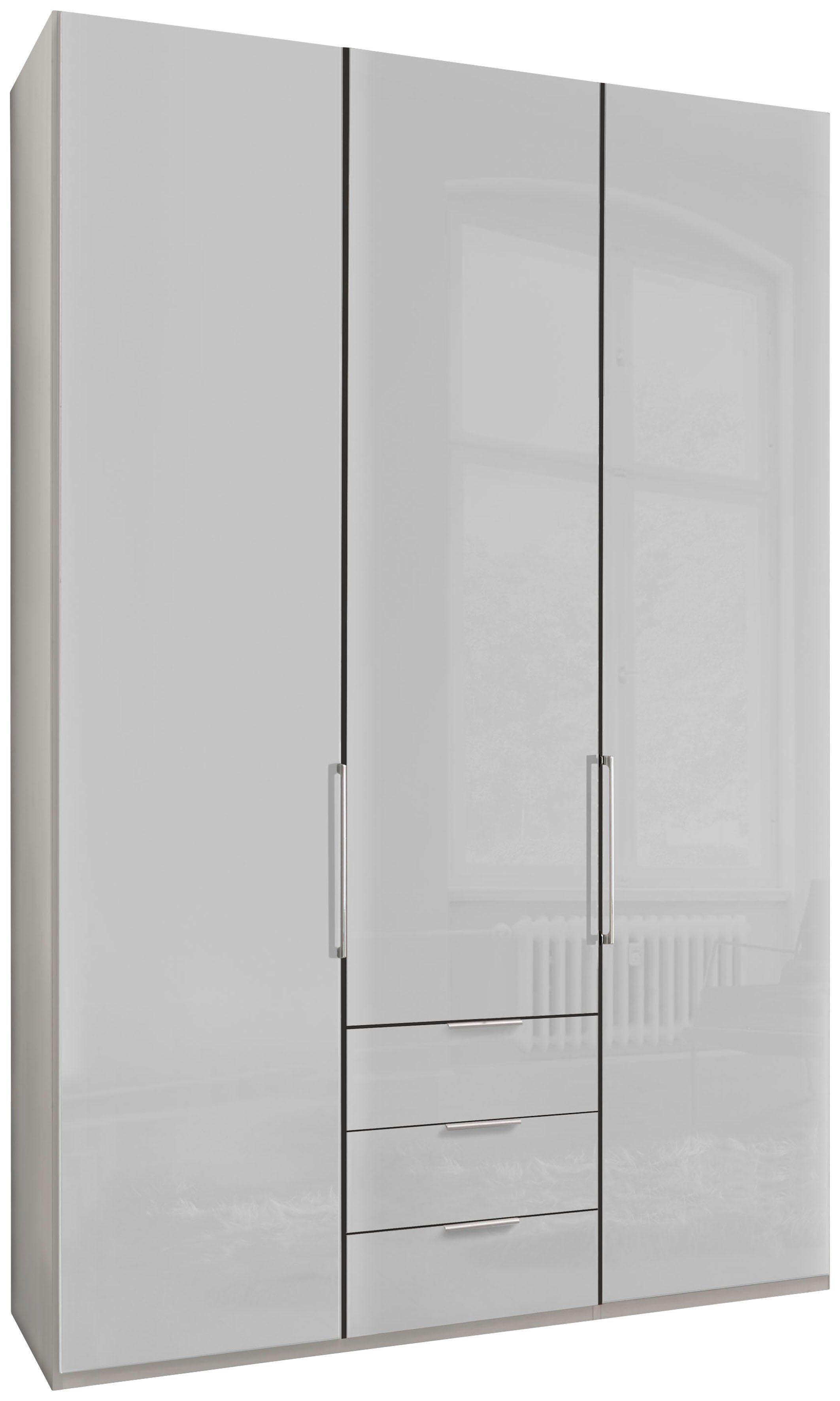 WIEMANN Kleiderschrank Monaco mit Glasfront sowie hochwertigen Beschlägen inkl. Dämpfung