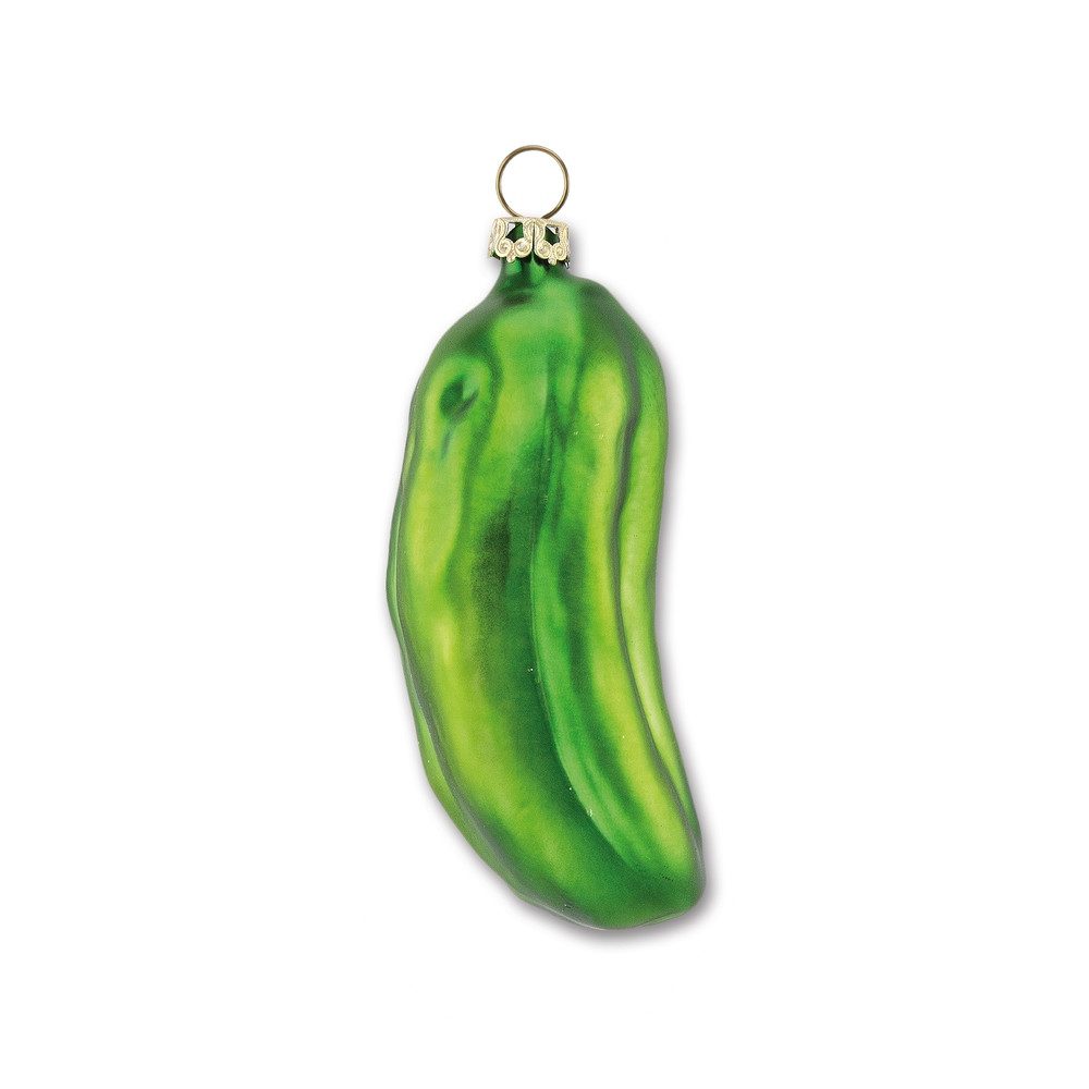 Thüringer Glasdesign Christbaumschmuck Christbaumschmuck Senfgurke apfelgrün 10cm