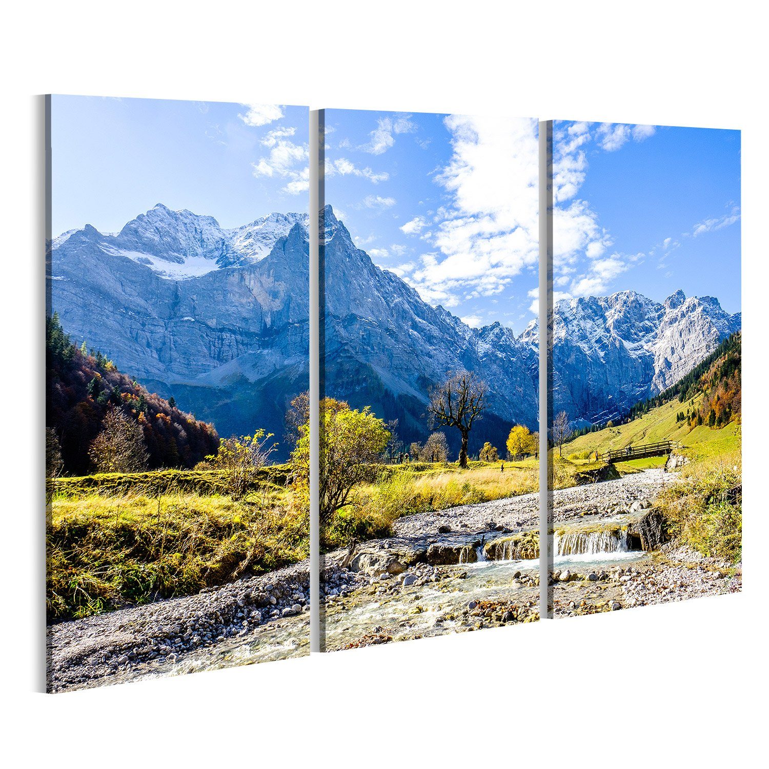 islandburner Leinwandbild Bild auf Leinwand Karwendel Berge In Österreich Kleines Tal Namens Eng