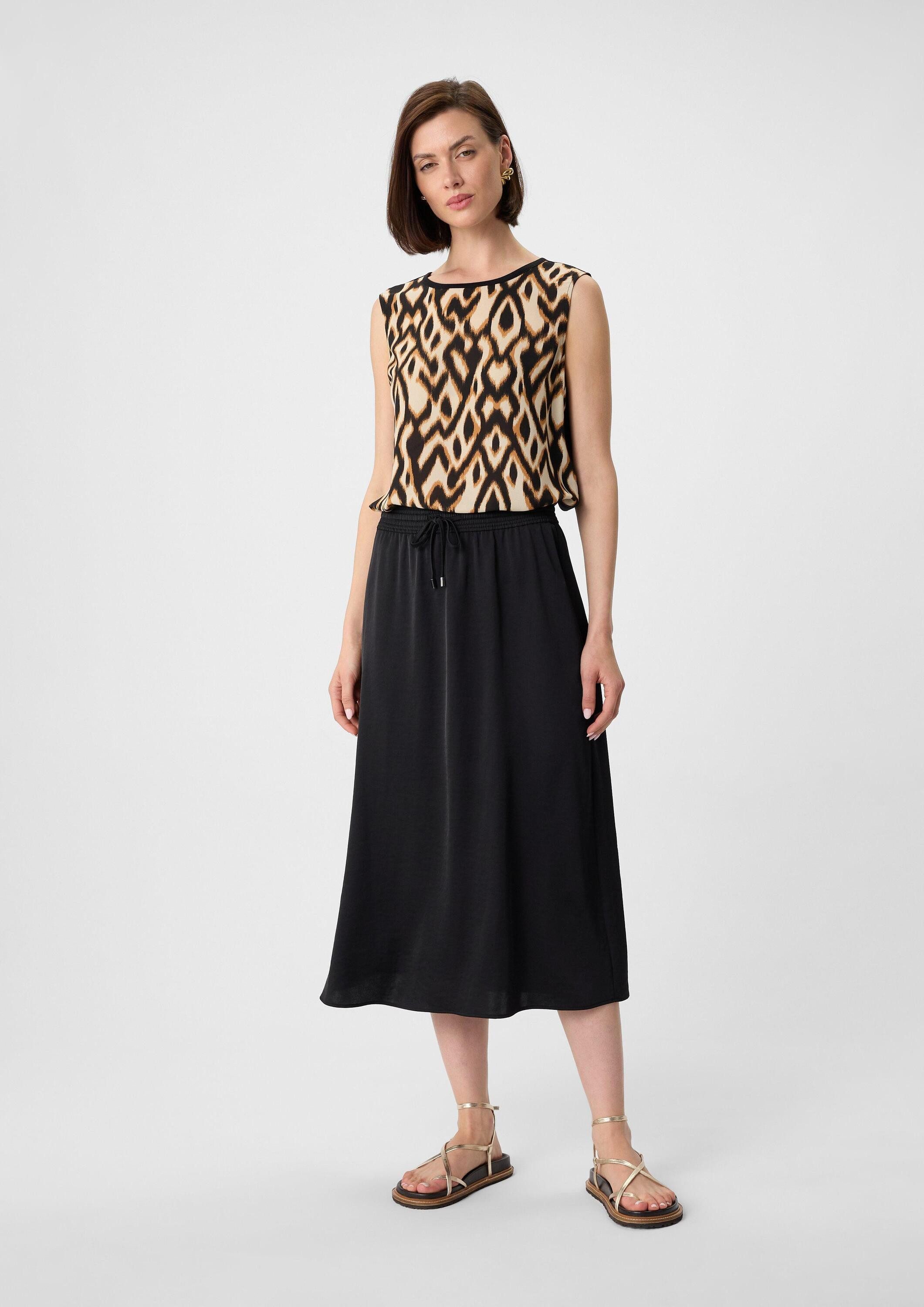 comma Midirock Rock Midi-Rock aus Satin mit Elastikbund günstig online kaufen