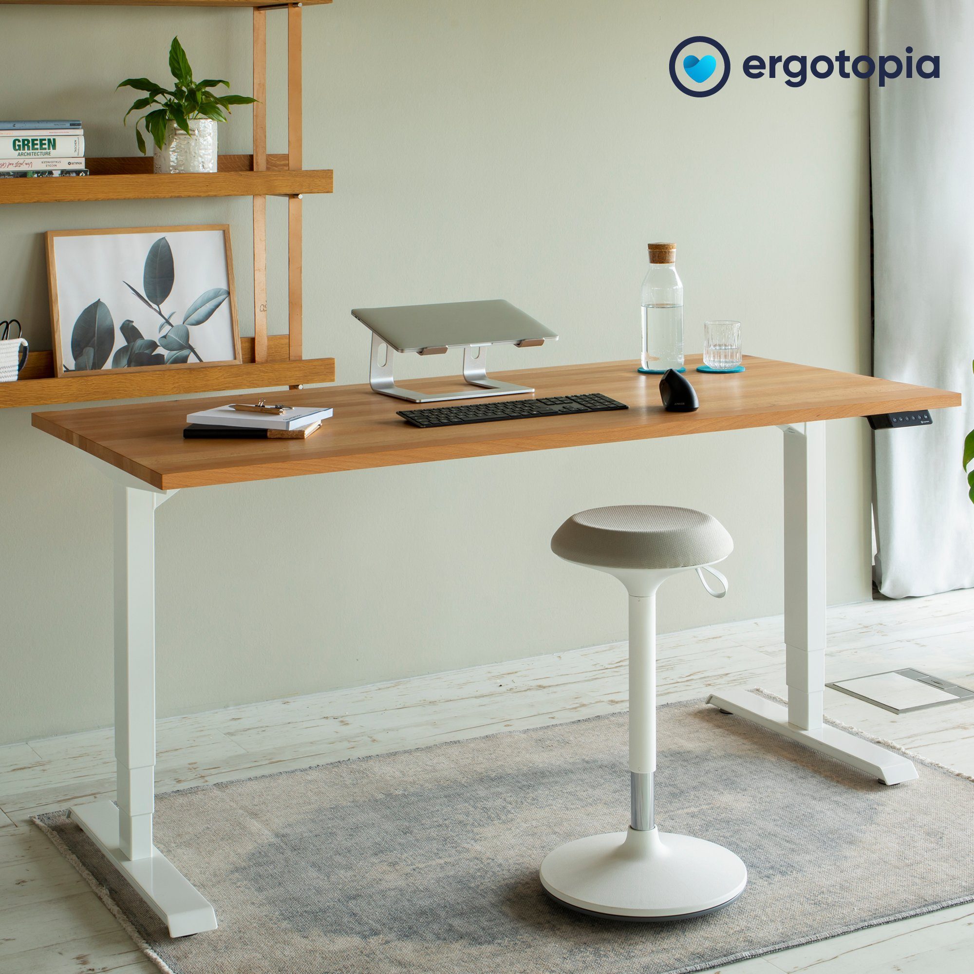 Ergotopia Drehhocker Dyko - höhenverstellbarer Bürohocker, 360° schwenkbar
