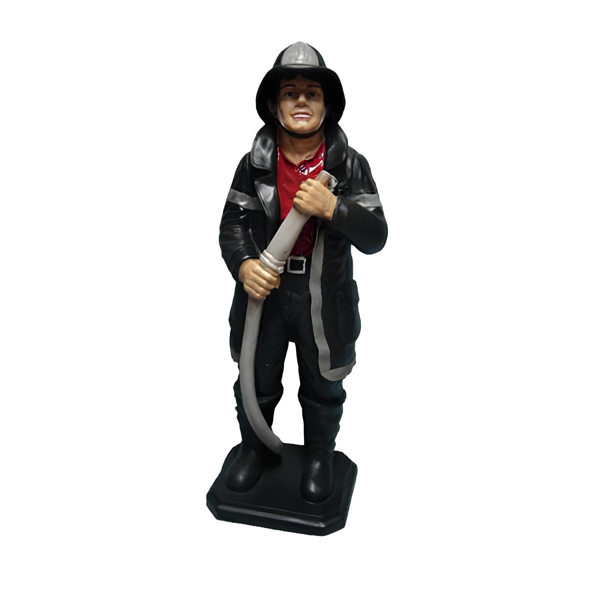 JVmoebel Skulptur Deko Figur Feuerwehrmann USA aus hochwertigem Material (SKULPTUR MATERIAL: ACRYL 93 cm Höhe), Made in Europa