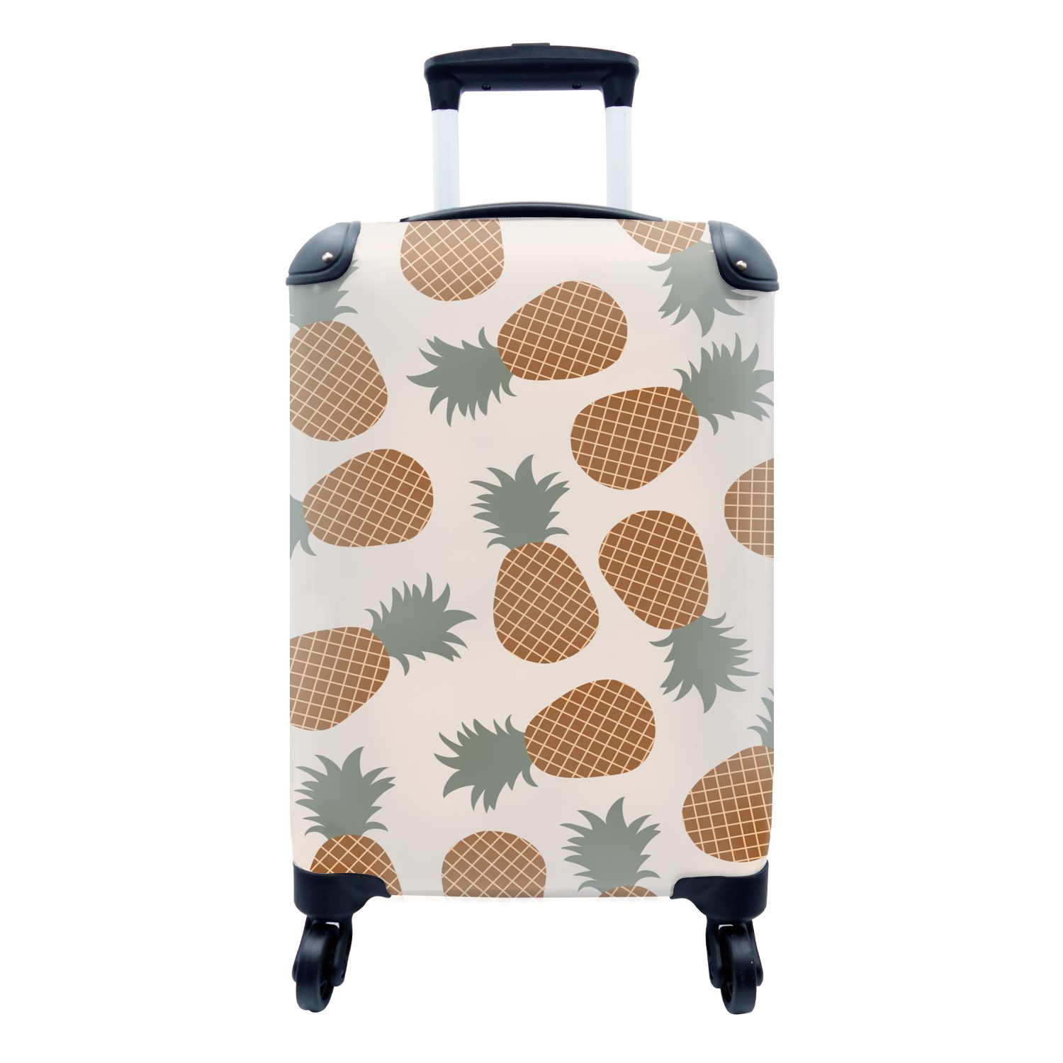 MuchoWow Handgepäckkoffer Obst - Pastell - Ananas, 4 Rollen, Reisetasche mit rollen, Handgepäck für Ferien, Trolley, Reisekoffer