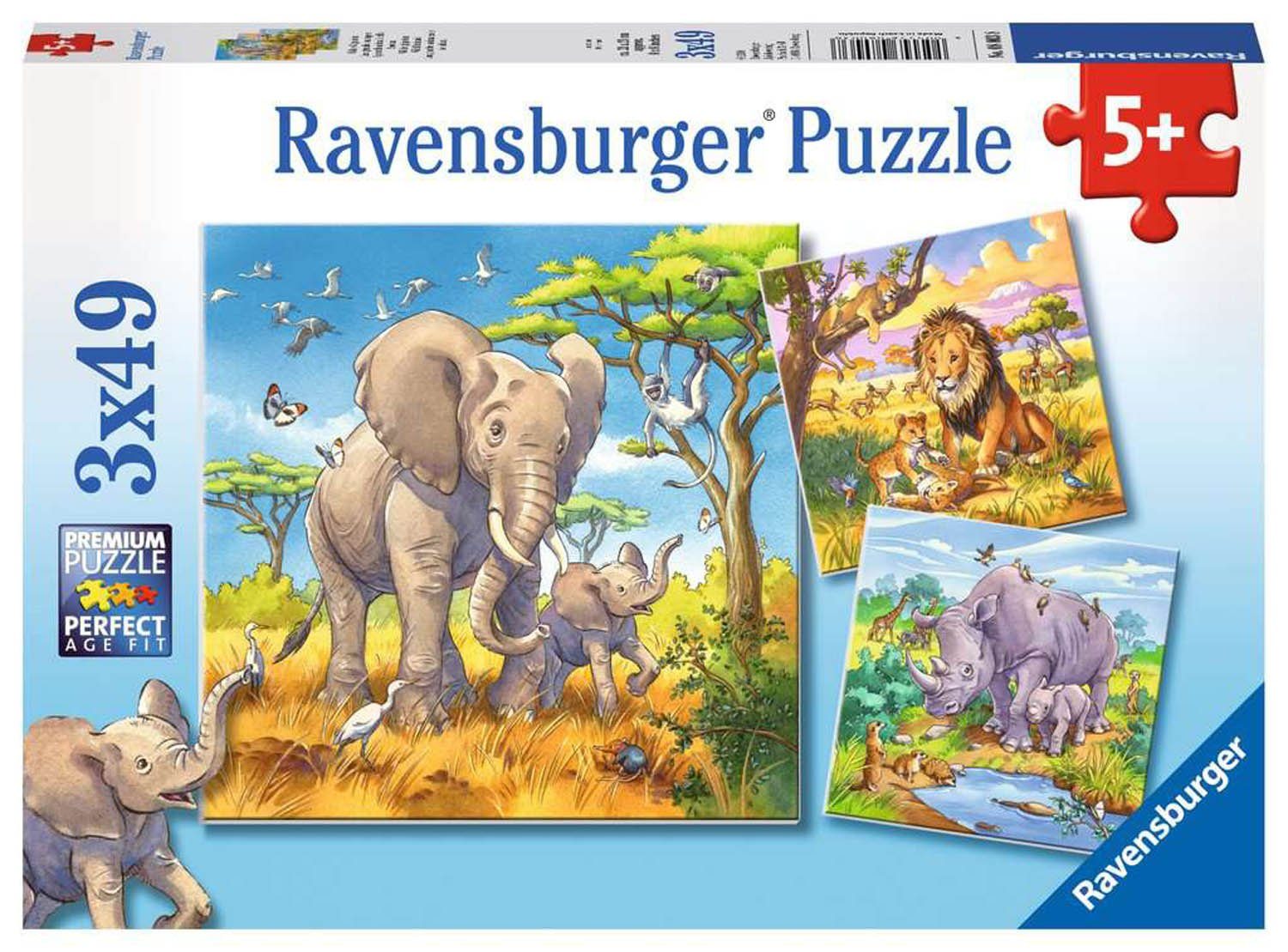 Ravensburger Puzzle Ravensburger 8003 - Wilde Giganten            3x49p, Pu günstig online kaufen