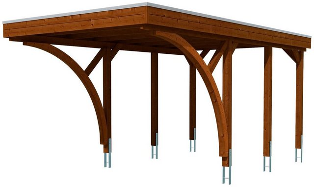 Set: Einzelcarport »Friesland 6«, BxT: 314x555 cm, nussbaum Set: Einzelcarport »Friesland 6«, BxT: 314x555 cm, nussbaum