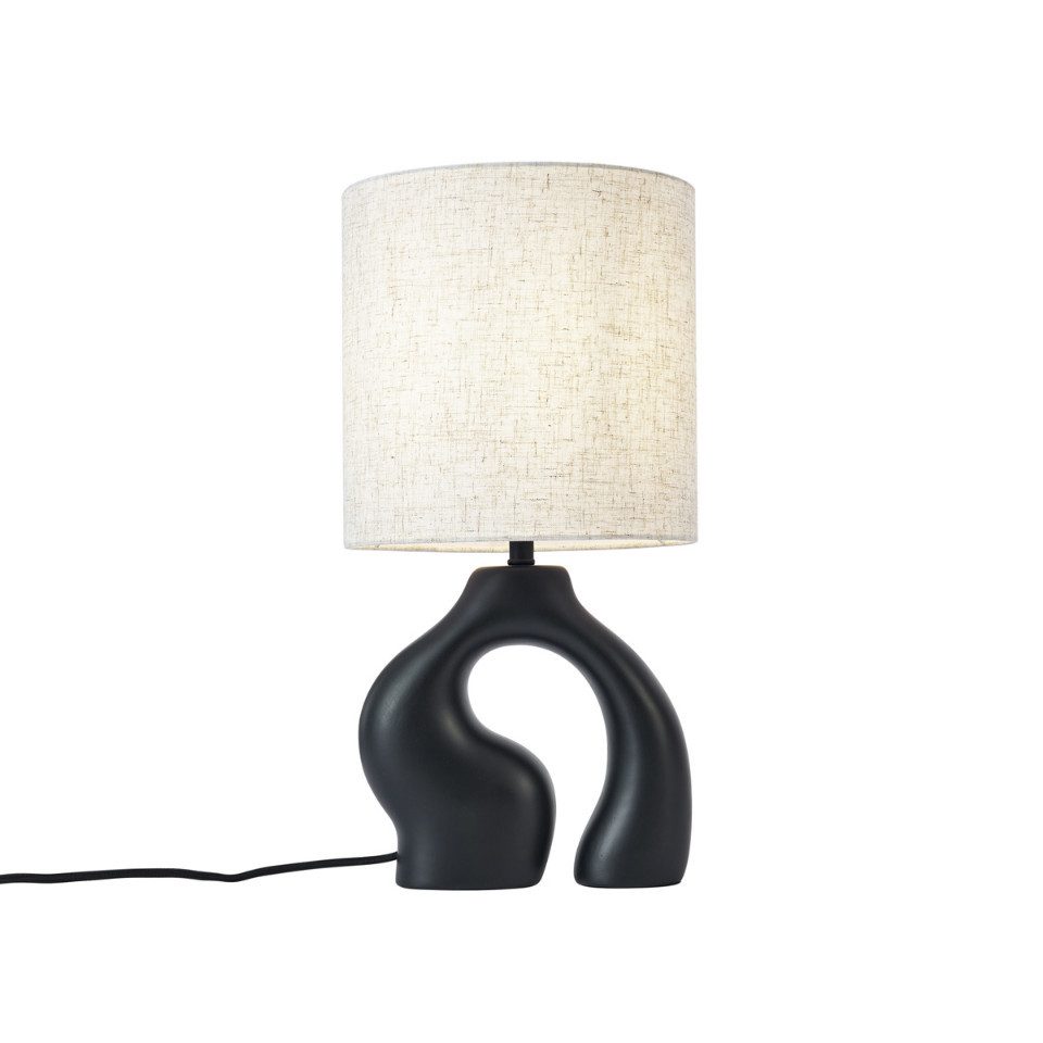 Qazqa Tischleuchte Dahlia, ohne Leuchtmittel, Warmweiß, QAZQA Tisch­leuchte, e27, Schwarz, Kunststoff, Japandi