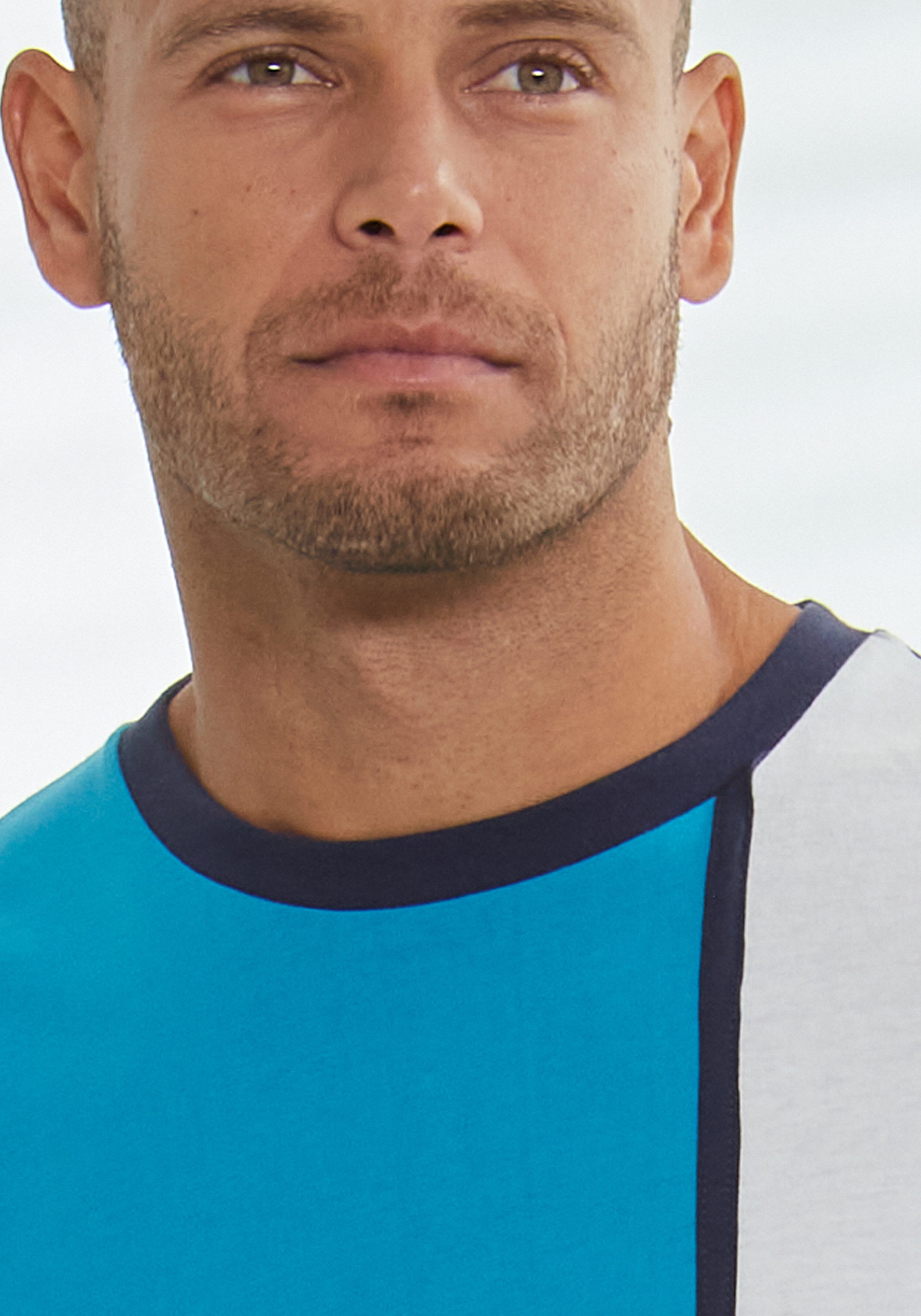 H.I.S Pyjama Schlafanzug für Herren (2 tlg., 1 Stück) Schlafanzug mit breitem Streifen