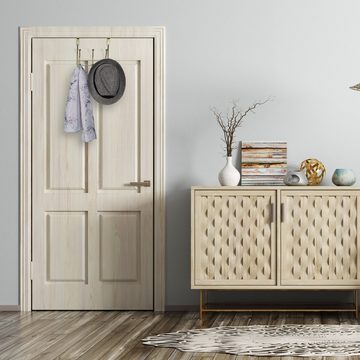 relaxdays Türgarderobe 4 x Türgarderobe mit 3 Doppelhaken gold