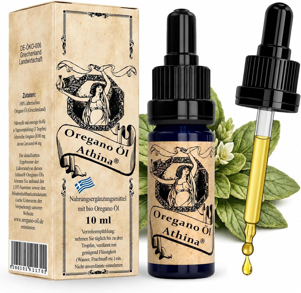 Athina Oregano Öl 80% Carvacrol Tropfen Tropfen