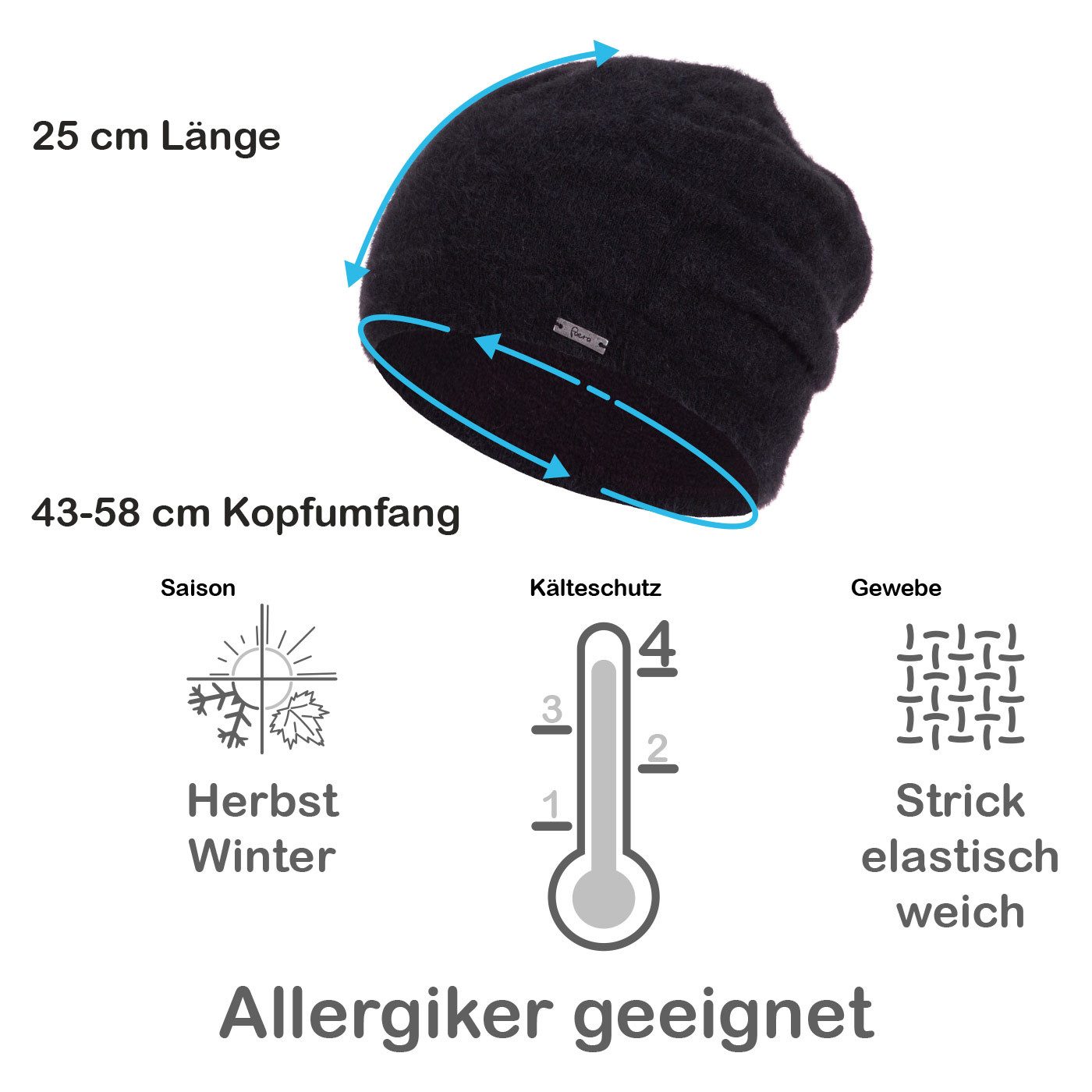 Faera Strickmütze Wintermütze Damen Mütze Beanie Haube gefüttert Damenmütze Mädchen