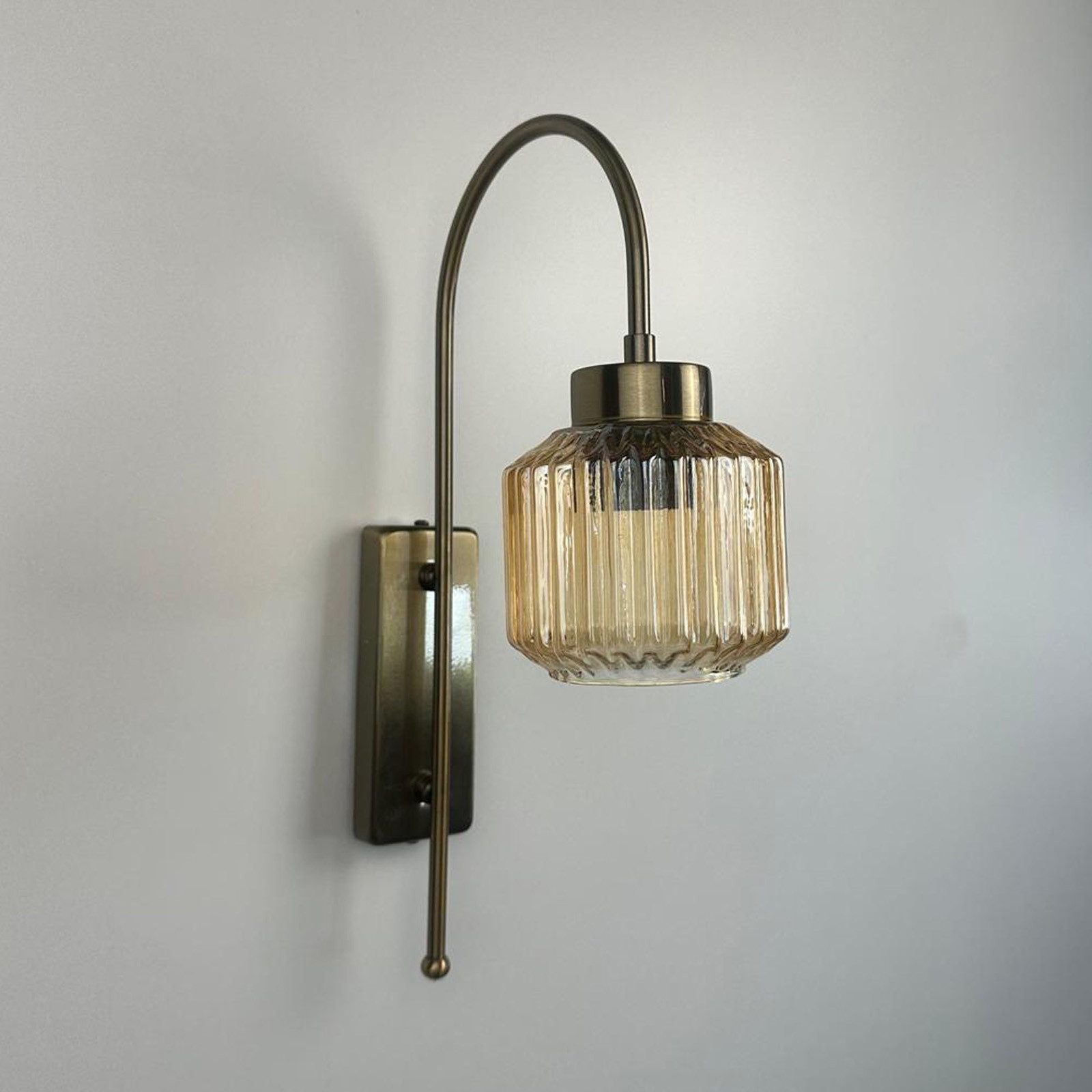 Bamyum Wandleuchte Jerno Vintage Metall und Glas Wandleuchte, ohne Leuchtmittel
