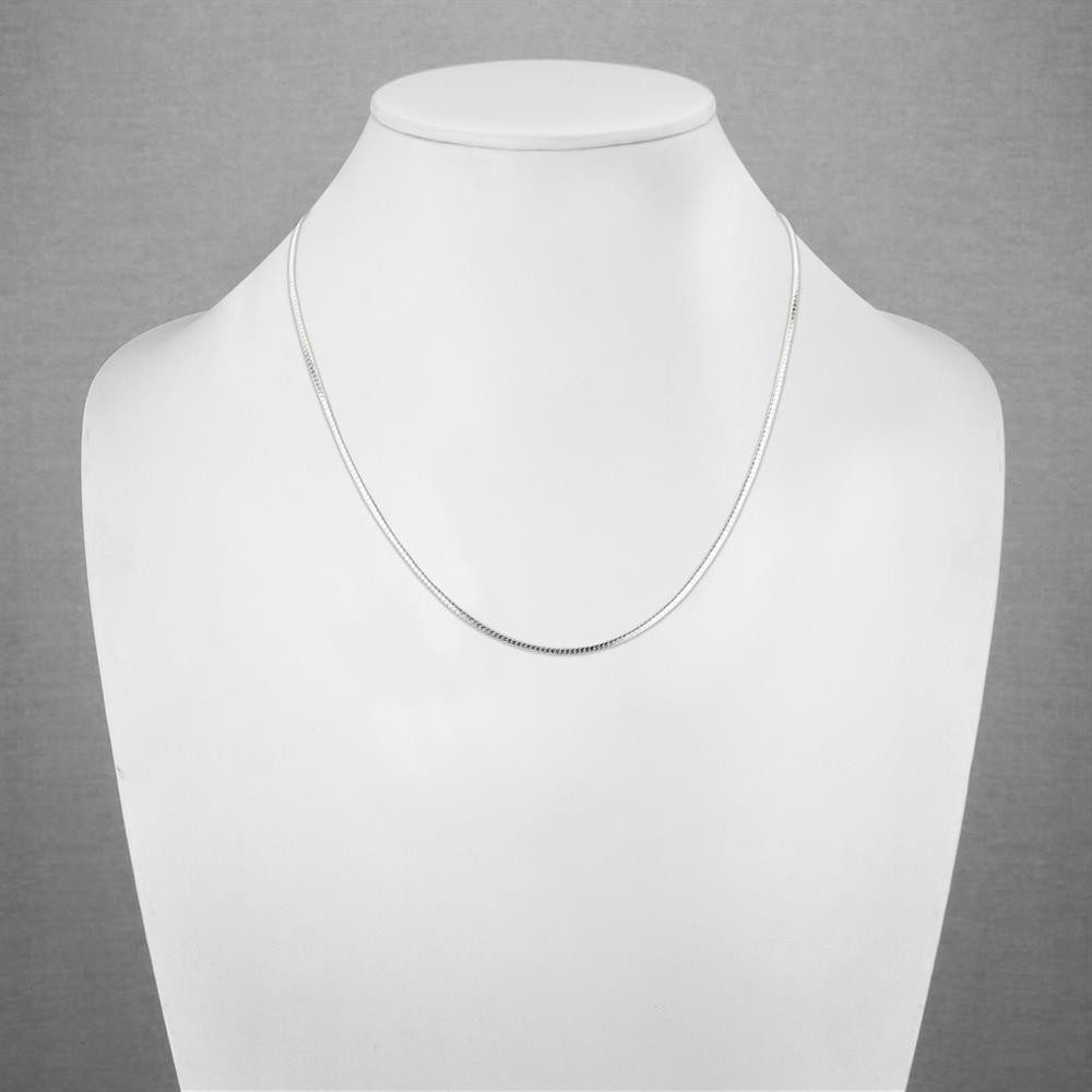 BUNGSA Schlangenkette Kette flache Schlangenglieder Silber aus Edelstahl Unisex (1-tlg), Halskette Necklace