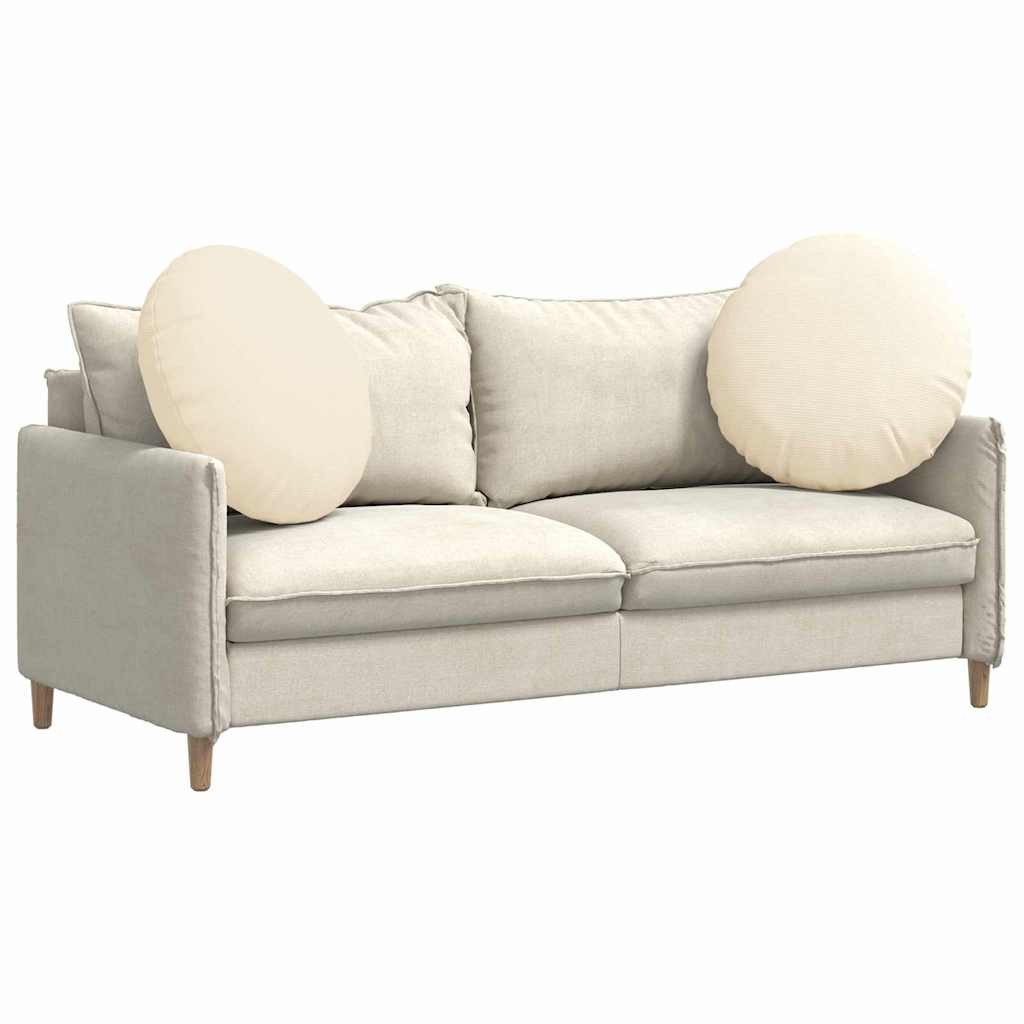 vidaXL Sitzauflage Sitzkissen 2 stk. Cordstoff Creme Ø60 x 21 cm, (2 St)