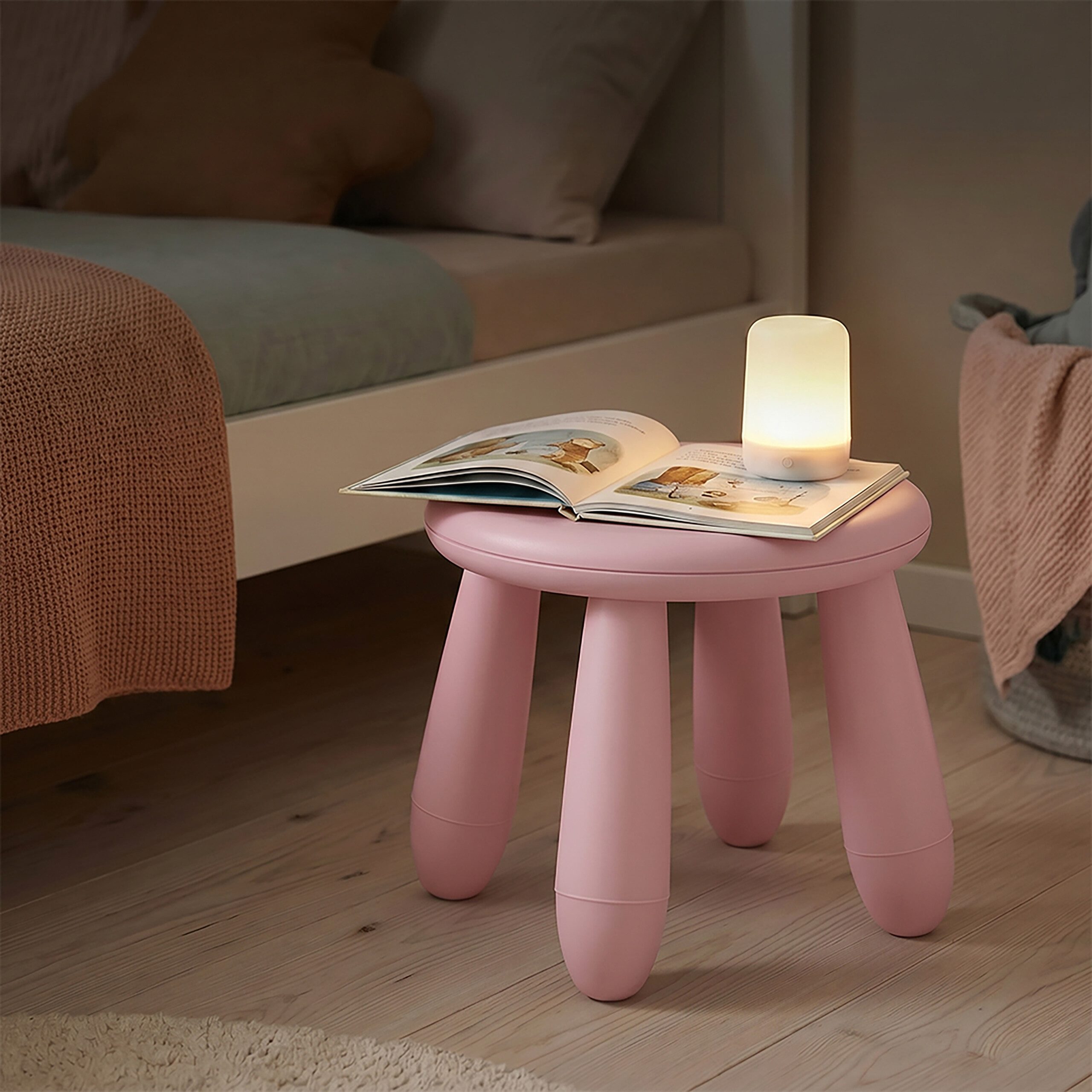 relaxdays Kinderhocker Sitzhocker für Kleinkinder, Pink
