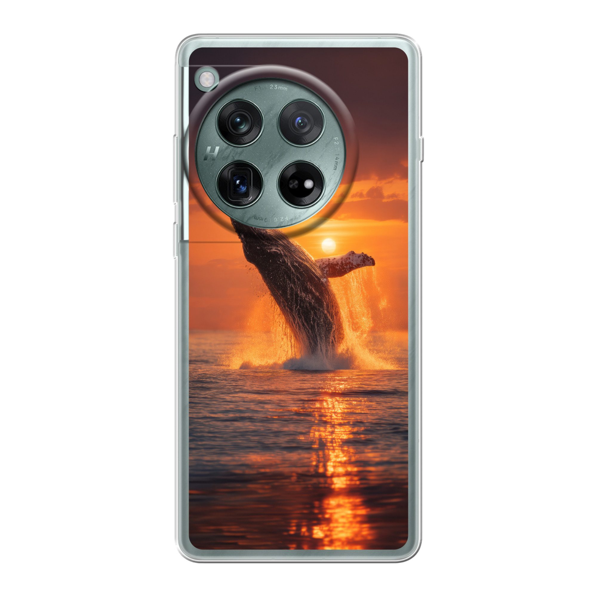 MuchoWow Handyhülle für OnePlus 12 Wal - Sonne - Meer, Handy Case, Silikon, Bumper Case Dünn