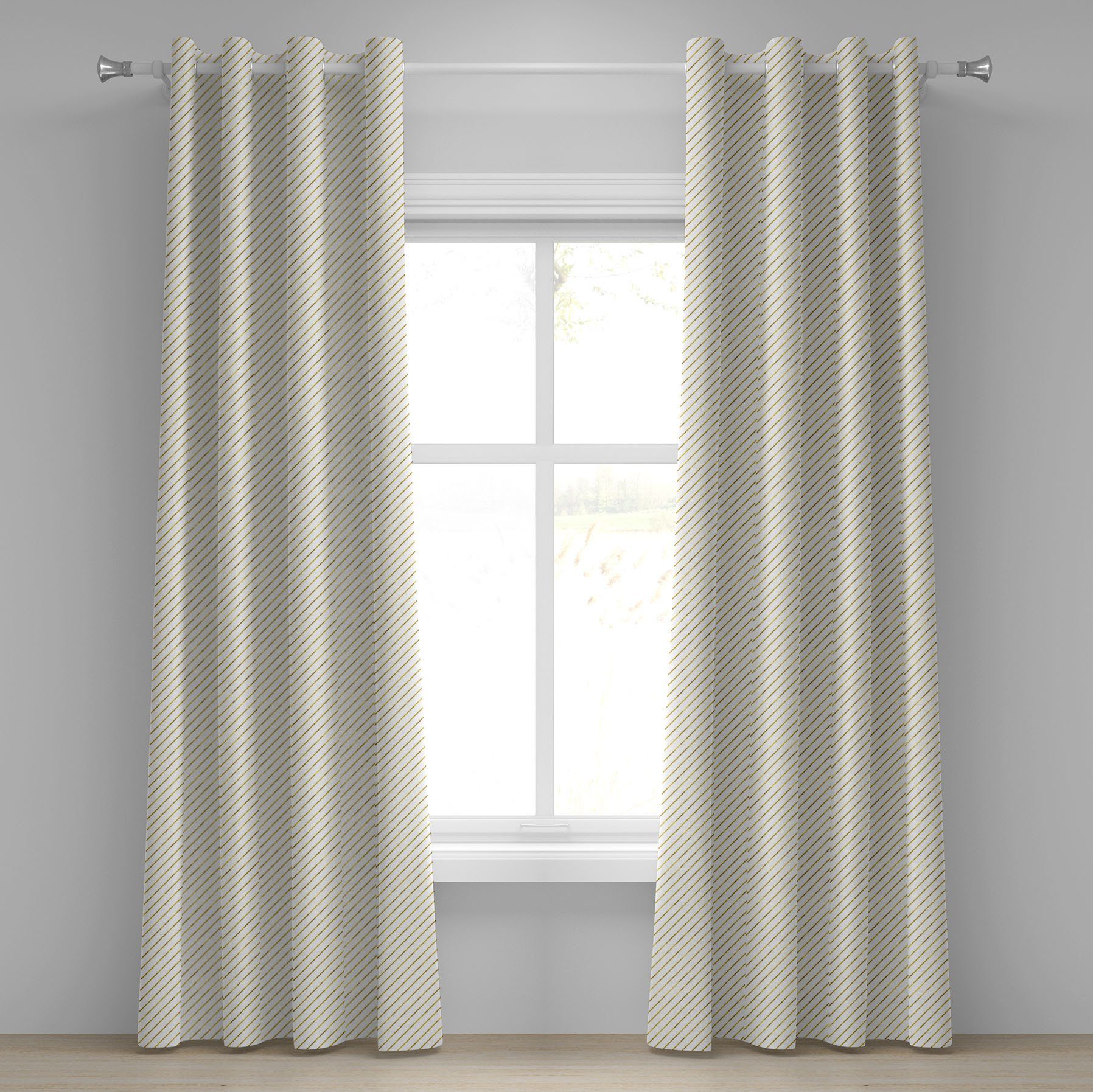 Gardine Dekorative 2-Panel-Fenstervorhänge für Schlafzimmer Wohnzimmer, Abakuhaus, Gestreift Geometrische und Moderne