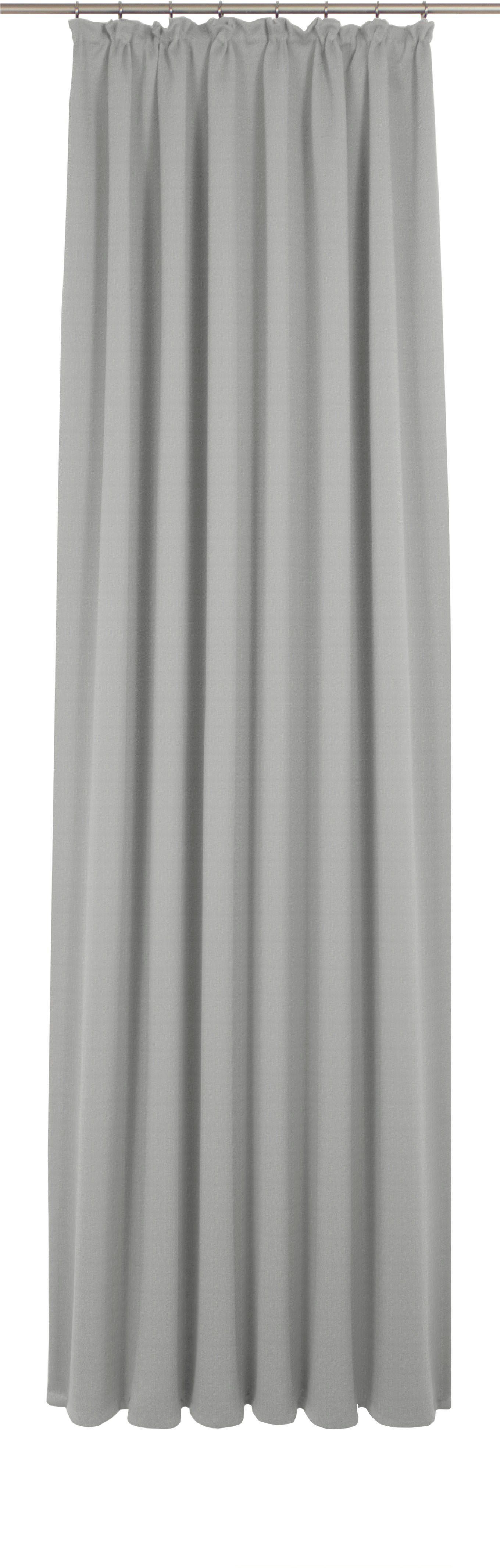Vorhang Uni Collection light, Wirth, Kräuselband (1 St), blickdicht, nach Maß hellgrau