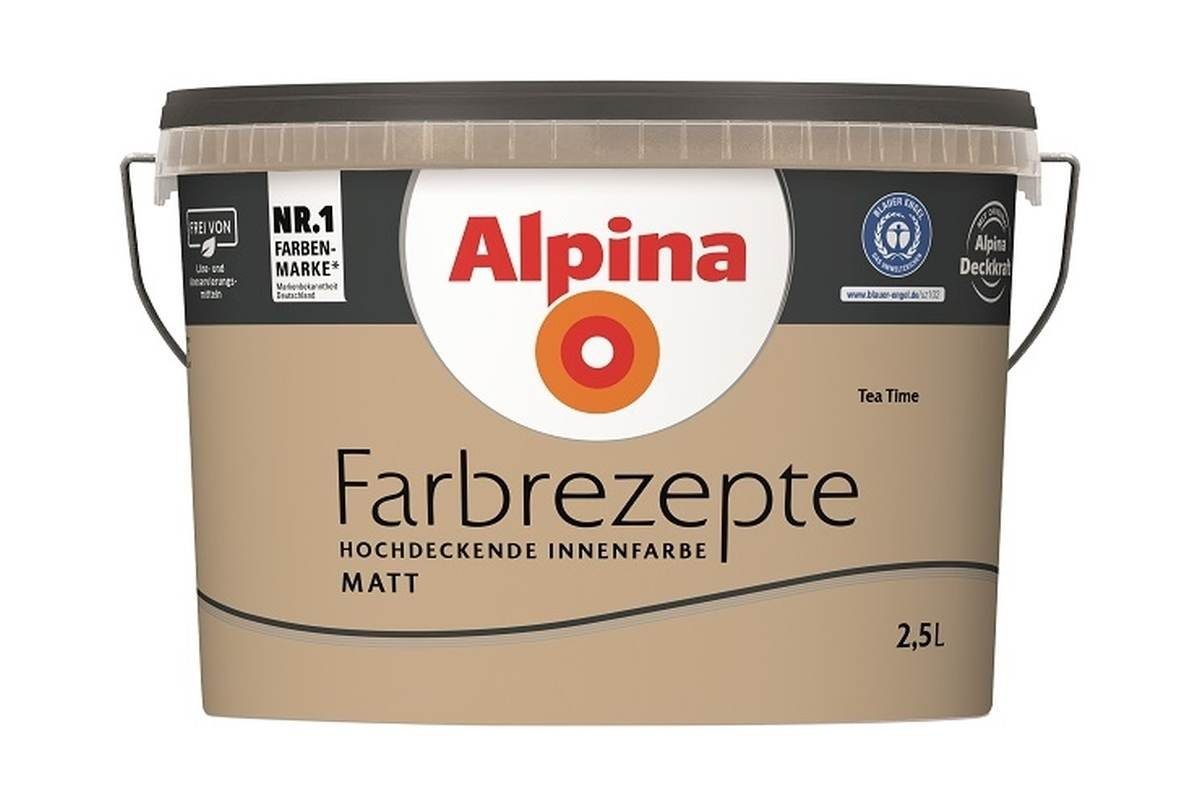 Alpina Wand- und Deckenfarbe Farbrezepte 2,5 Liter Tea Time - Warmes Beige