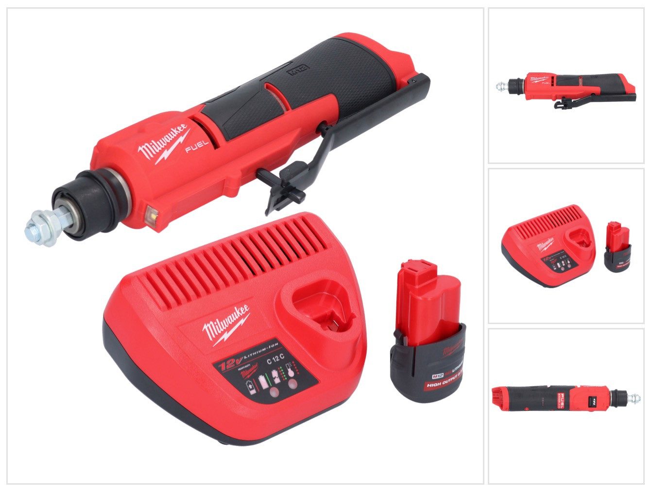 Milwaukee Akku-Geradschleifer M12 FTB-251 Akku Reifenaufrauer 12 V 7/16" Hex Brushless