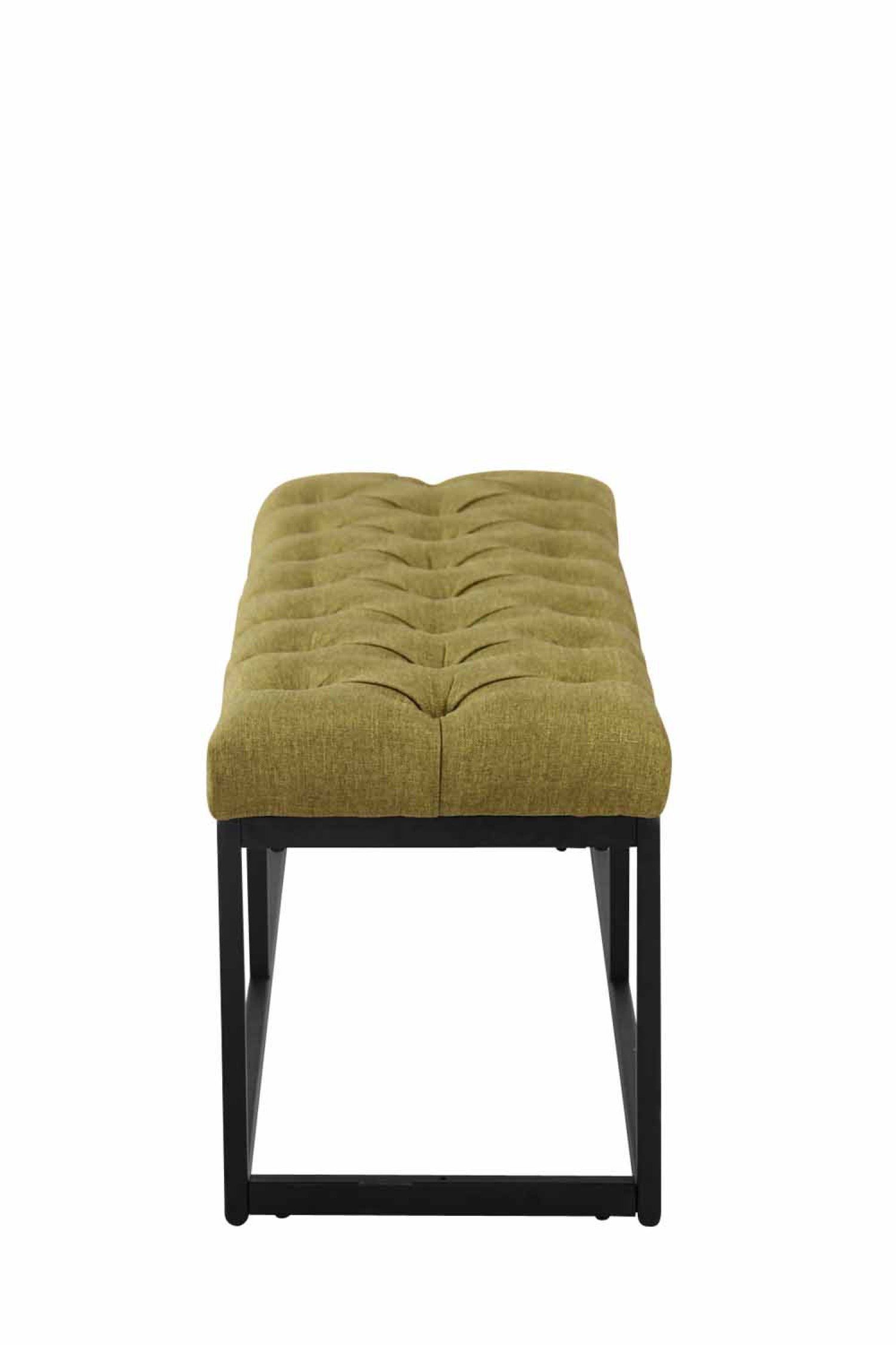 TPFLiving Sitzbank Amor B (Elegante Sitzbank mit stylisch gestepptem Sitzbezug, Stabiles Vierfußgestell aus Metall), Maße (TxBxH): 38 x 100 x 46cm - Farbe: grün