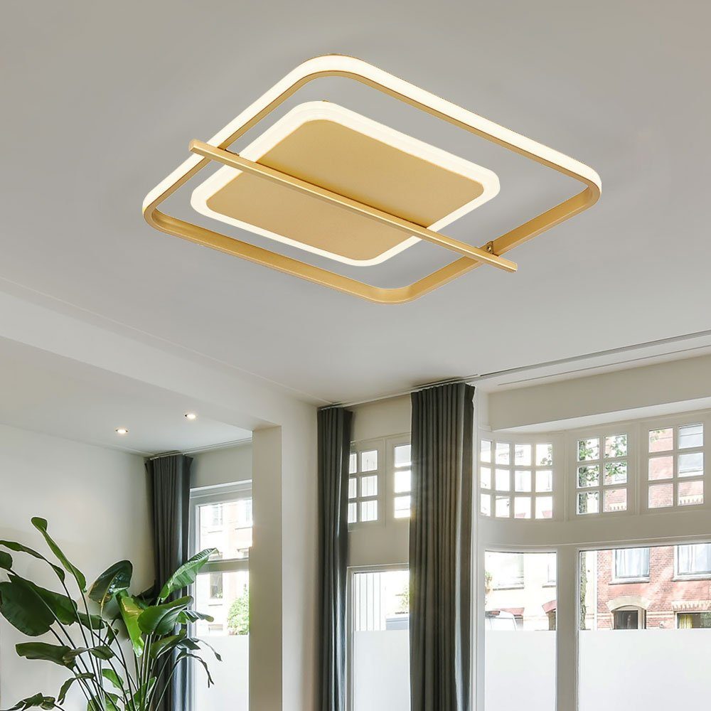 goldfarben Leuchtmittel L Deckenleuchte LED Deckenleuchte, inklusive, Globo 40 Warmweiß, cm LED Wohnzimmerlampe