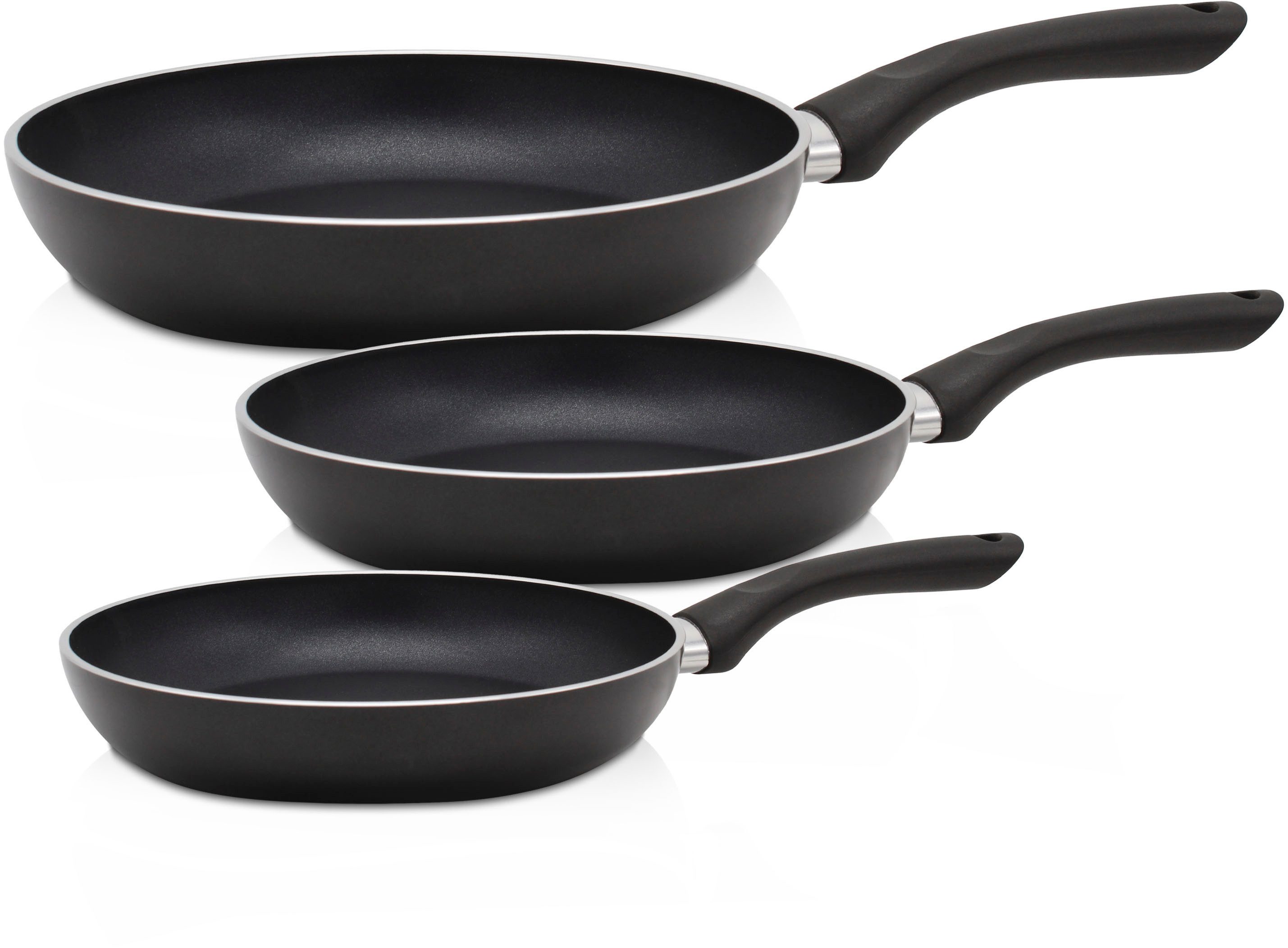 Krüger Pfannen-Set Venezia, Aluminium (Set, 3-tlg), Ø 20/28/28 cm, Induktion