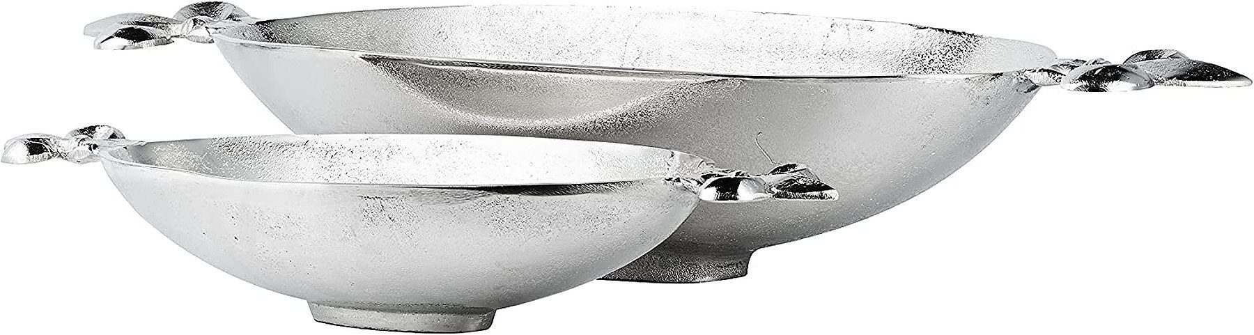 57 Dekoteller - länglich oder verschiedene MichaelNoll - Dekoschale Aluminium 82 Lilie Metall cm cm 2 Moderne Silber Dekoschale, Tischdeko Schale aus Deko Größen -