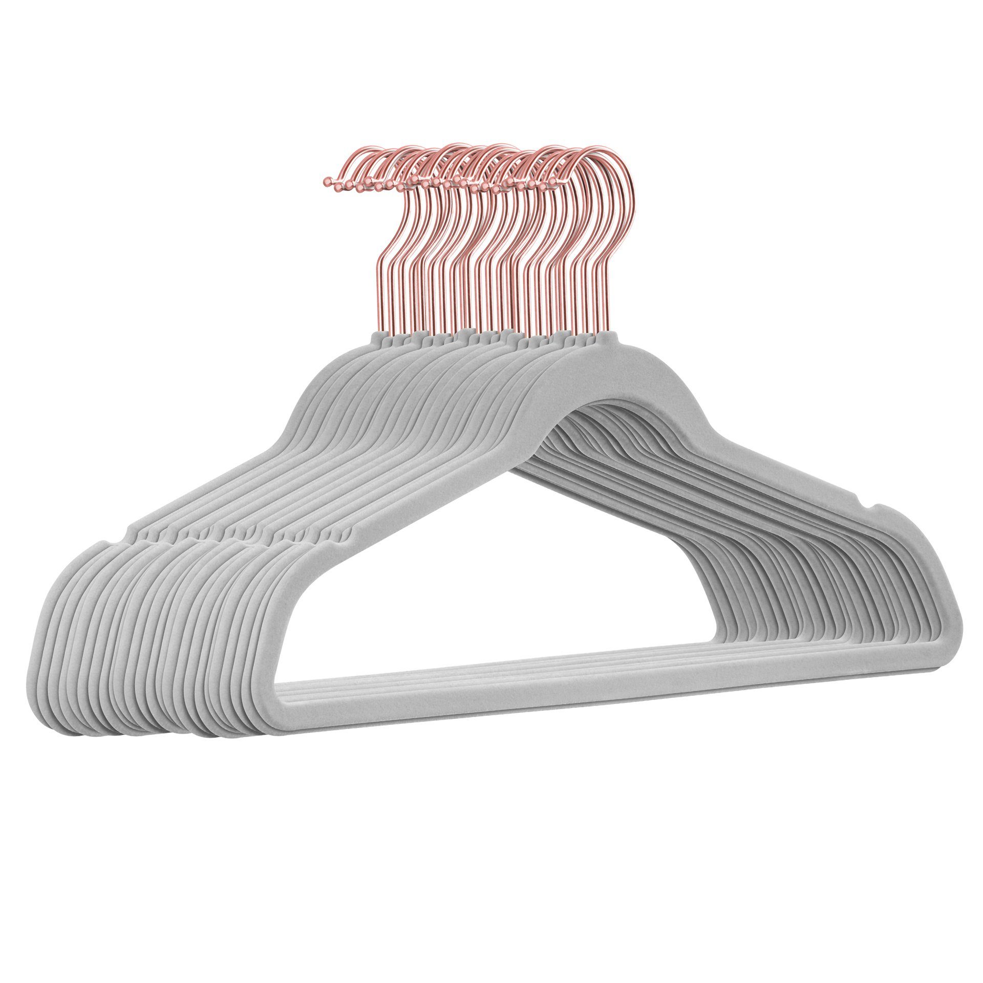 StickandShine Kleiderbügel 25 Stück Samt Kleiderbügel mit Rosegold Haken (2 günstig online kaufen