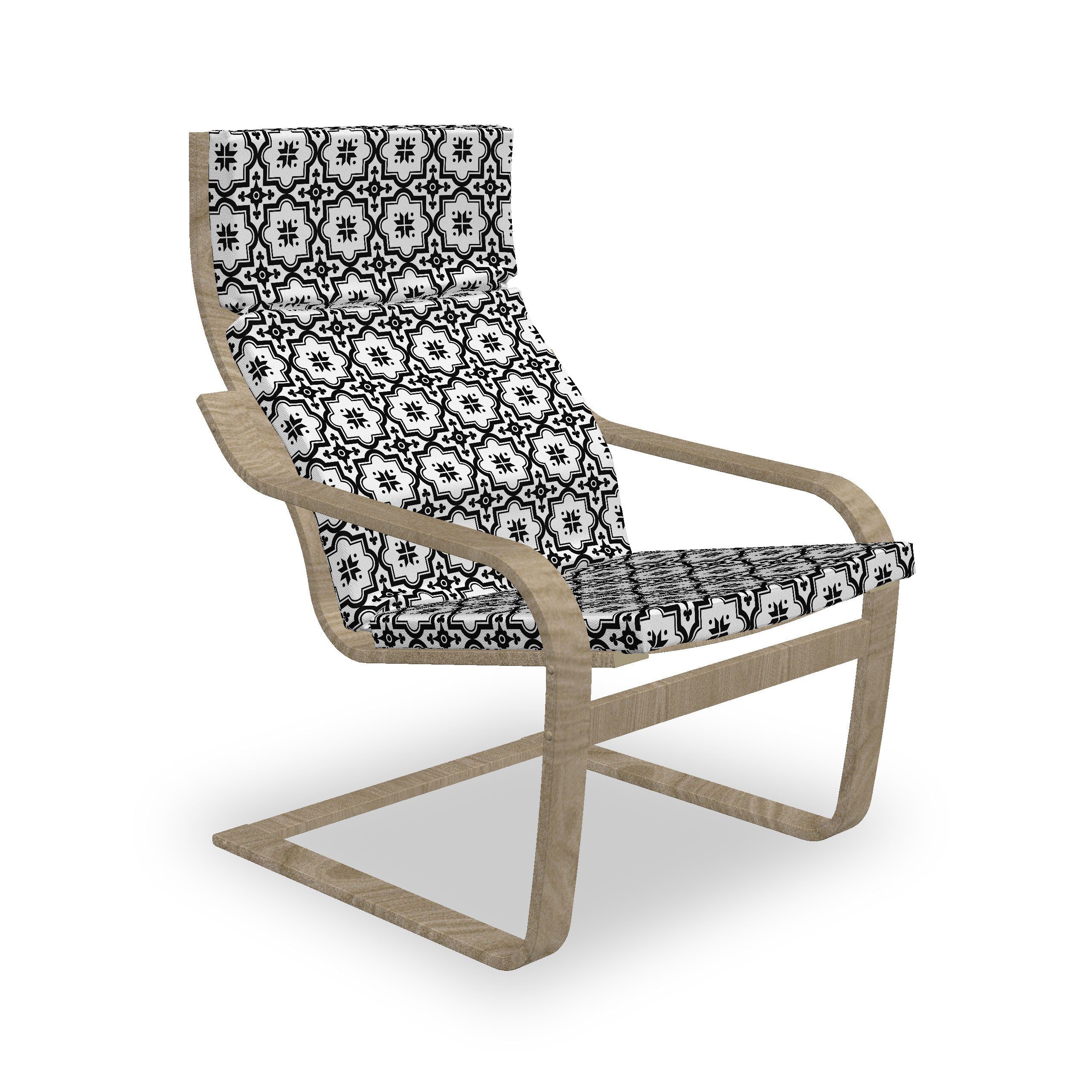 Abakuhaus Stuhlkissen Sitzkissen mit Stuhlkissen mit Hakenschlaufe und Reißverschluss, marokkanisch Monochrome-Fliesen-Entwurf