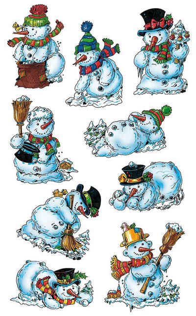 BSB Grußkarten Sticker 9 Schneemänner