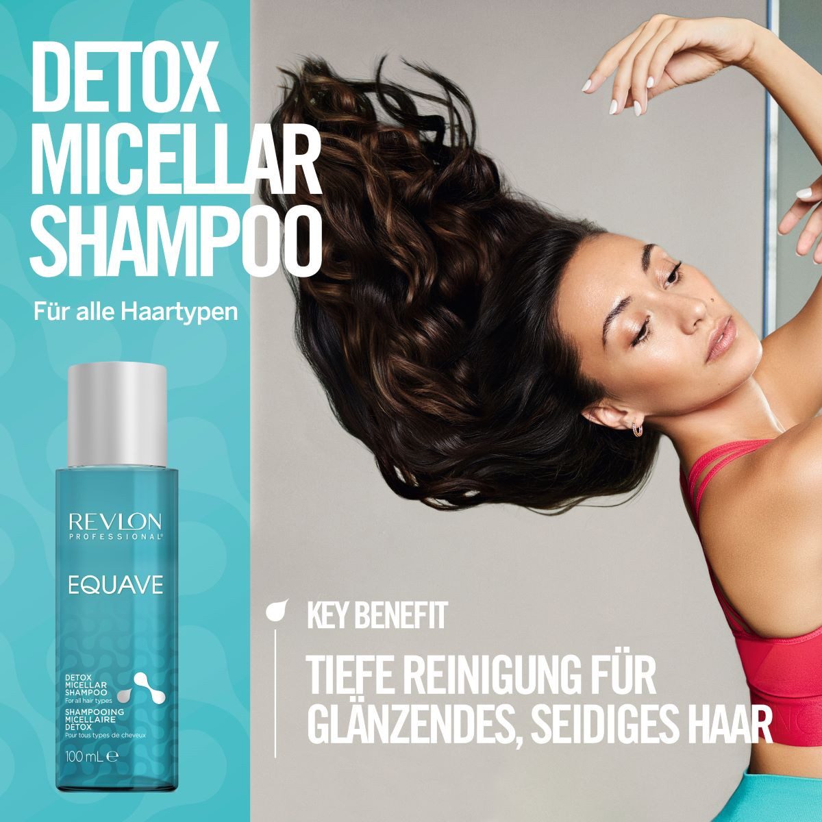 REVLON PROFESSIONAL Haarshampoo Haarshampoo Equave Detox Micellar Shampoo, Alle Haartypen 100 ml, Die pH-neutrale Formel glättet die Haarstruktur und verleiht Glanz.