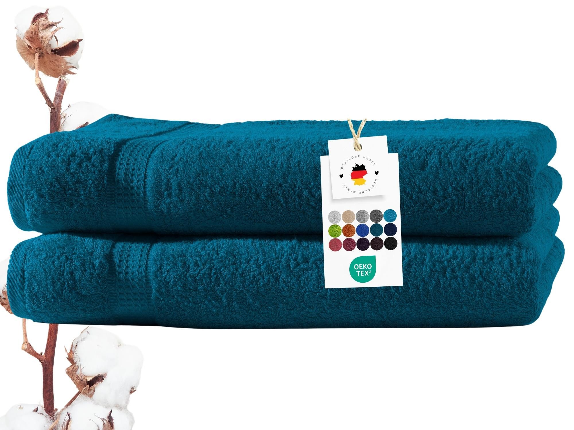 Carpe Sonno Badetücher 100x150 cm 100% Baumwolle Handtuch 500 Gramm /m2 Frottier Duschtuch, Frottier (Spar-Set, 2-St), Extra Soft & Weich, Saugfähig, Schwer, Atmungsaktiv, schnell trocknend