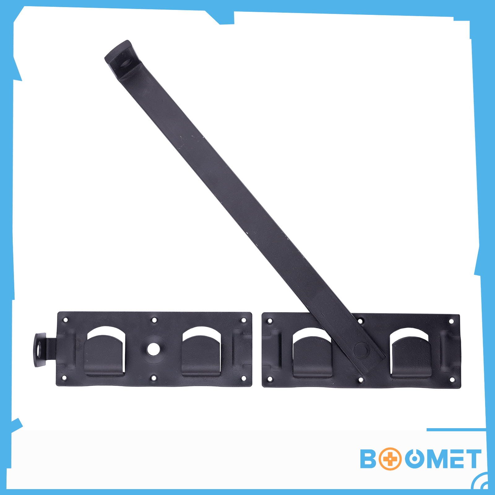 BOOMET Türriegel Doppeltorüberwurf schwarz, (1-tlg., Schagladenüberwurf Türbeschlag), Torfalle für Doppeltore · Torverrieglung · Torverschluss – Bild 3 von 5