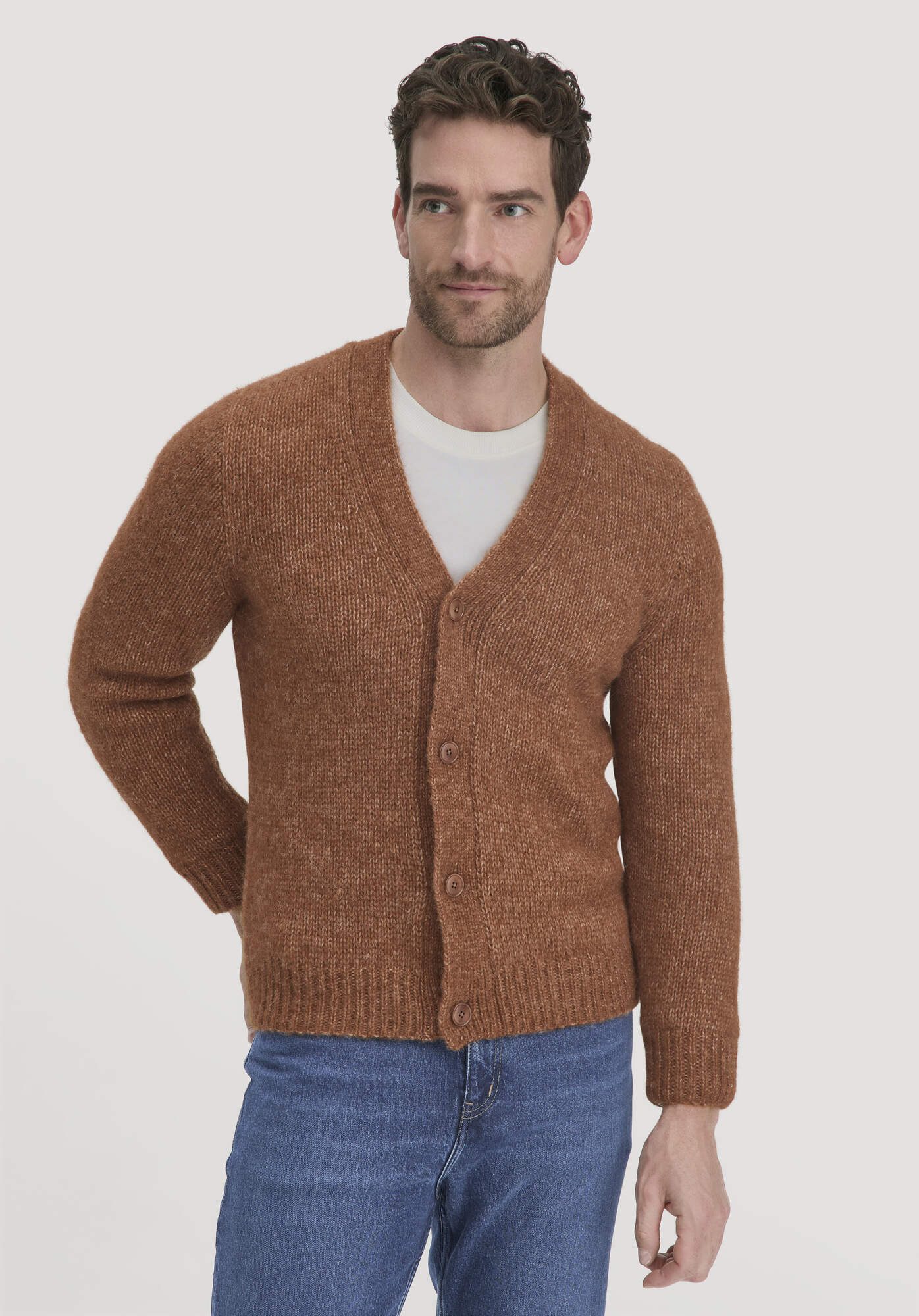 Hessnatur Strickjacke Relaxed aus Alpaka mit Bio-Baumwolle (1-tlg) günstig online kaufen