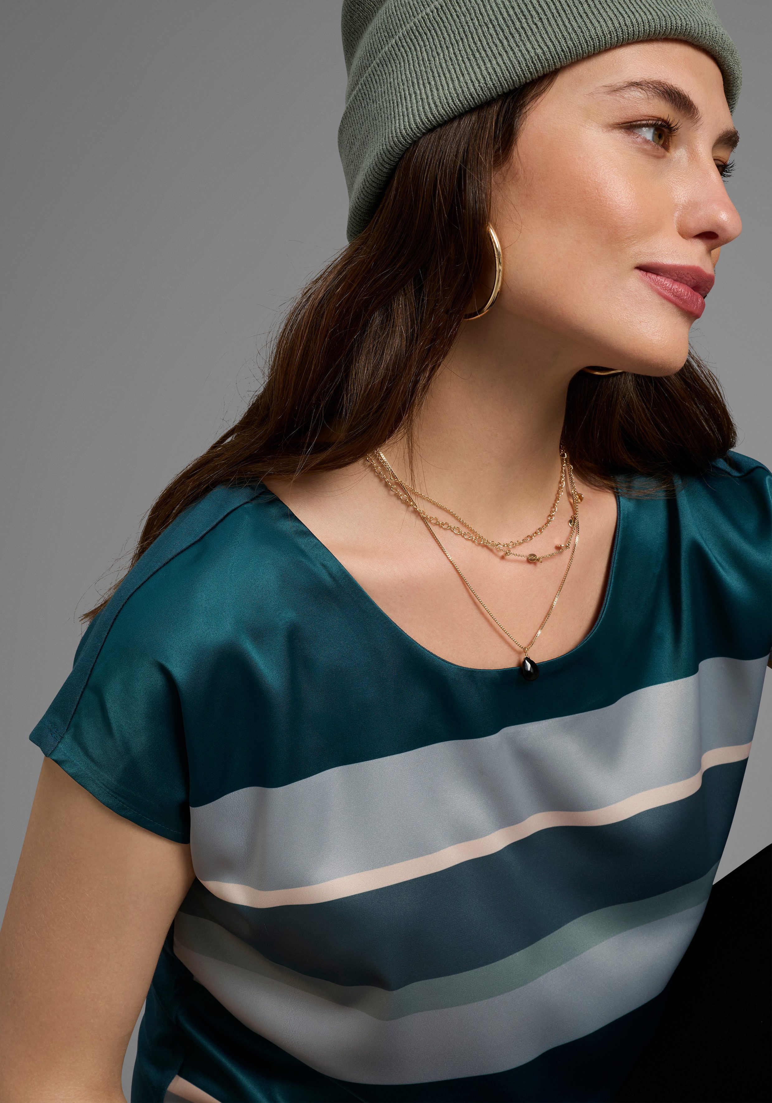 Laura Scott Shirtbluse in modischem Streifen-Design