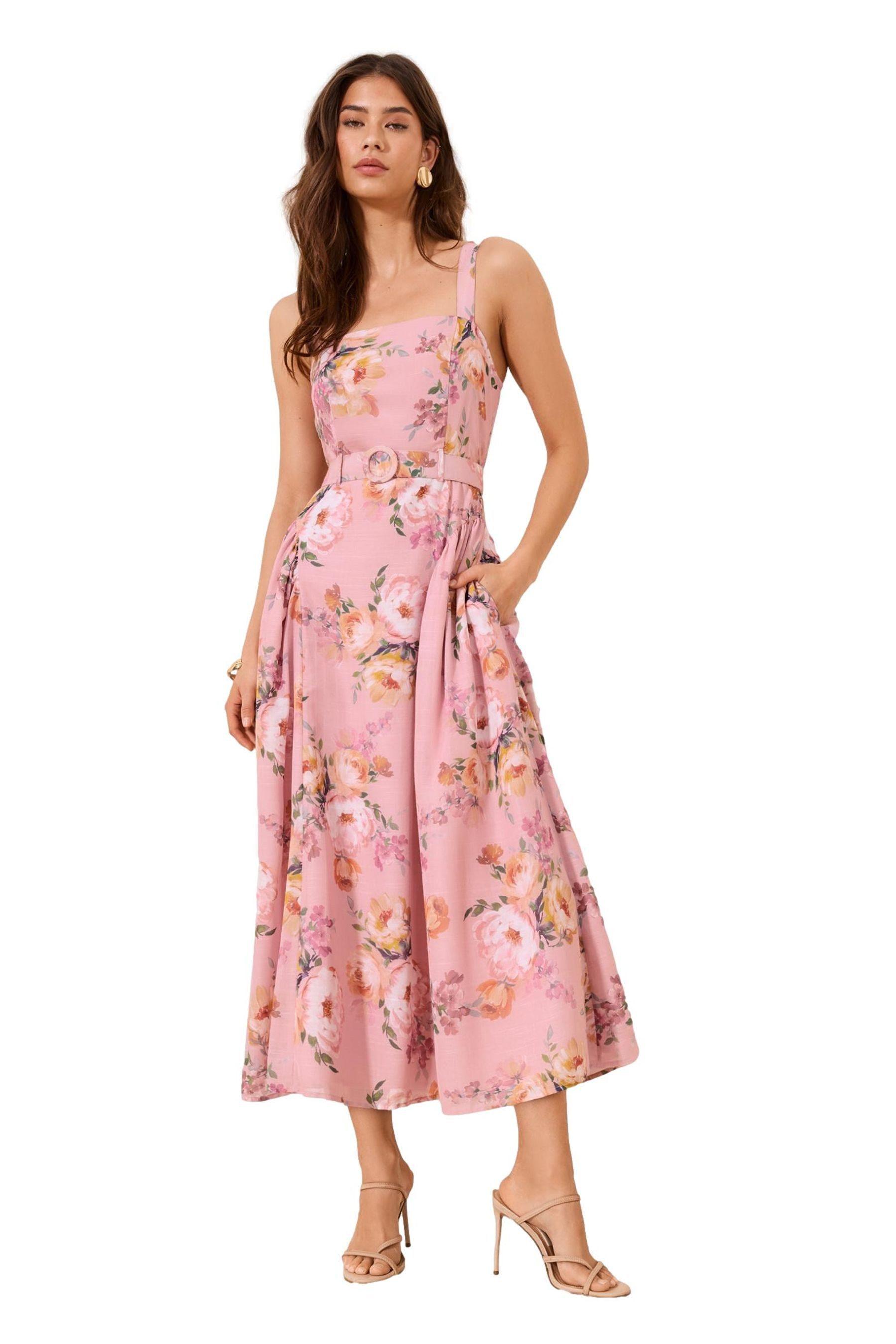 LIPSY Midikleid Midi-Trägerkleid mit Historic-Taille, Blumenmuster (1-tlg)