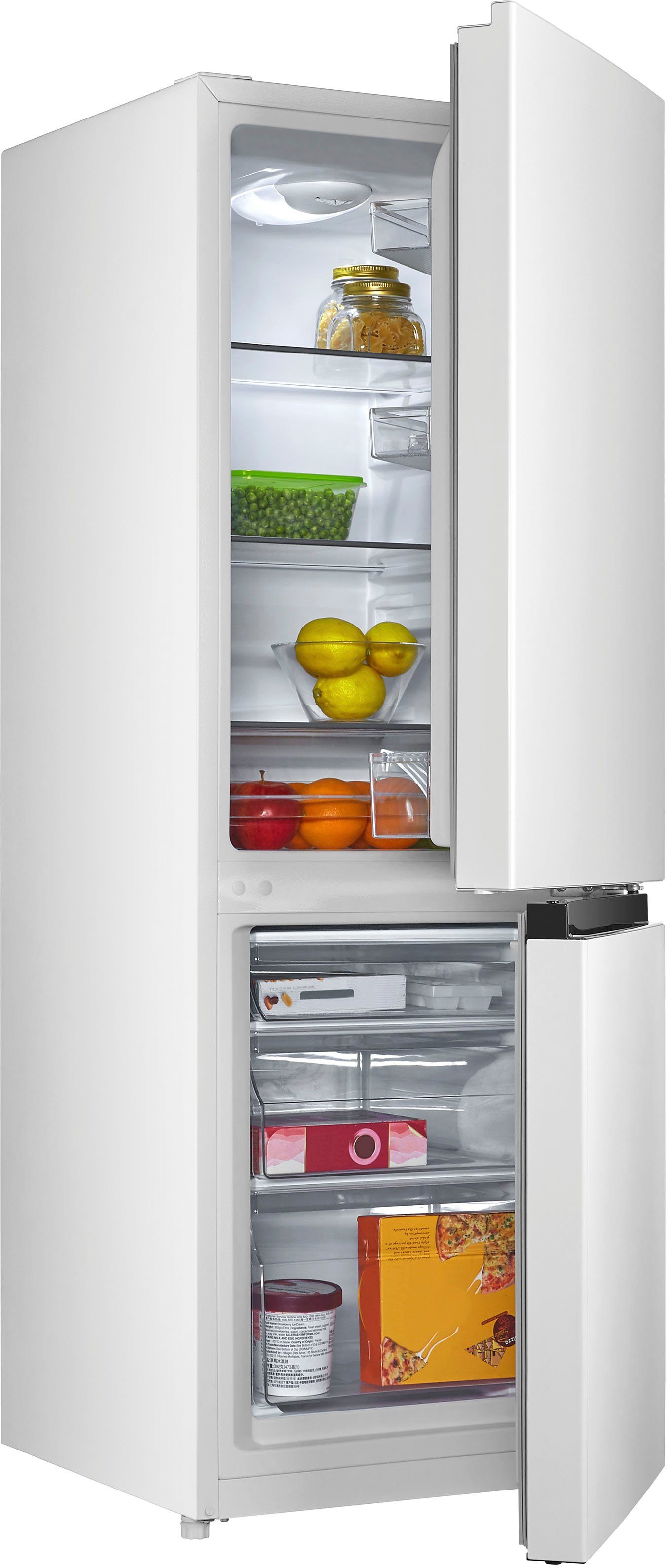 Hanseatic Kühl-/Gefrierkombination HKGK14349DW, 143 cm hoch, 49,5 cm breit, Abtauautomatik, Obst & Gemüse-Fach