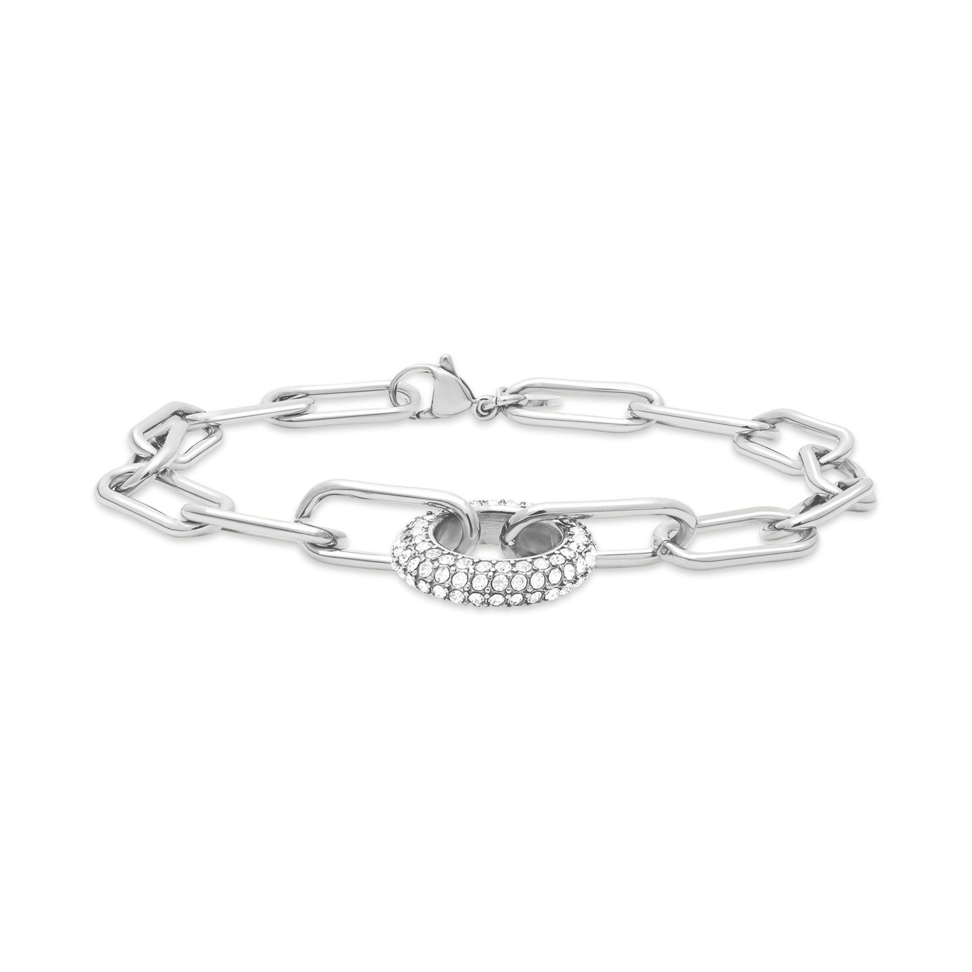 Tamaris Gliederarmband Schmuck Geschenk Edelstahl Armkette The Glitter Donut, mit Glasstein