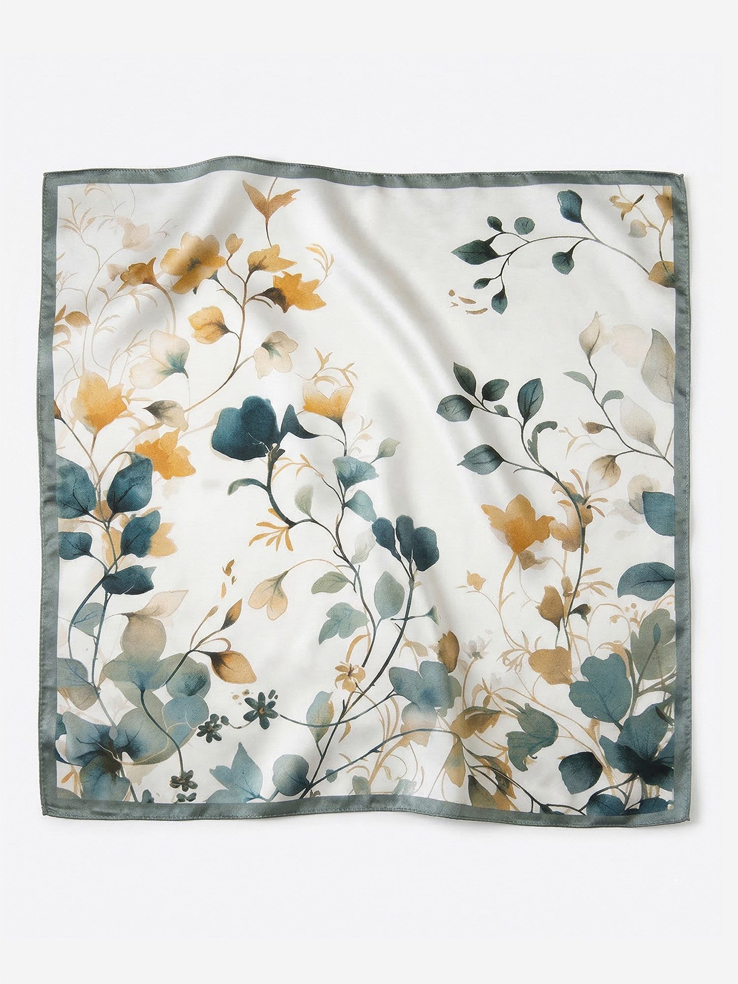 Vivi Idee Seidentuch 100% Maulbeerseide Halstuch Damen, Quadratisches 53x53 cm Halstuch, bedrucktes Seidenschal