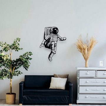 WoodFriends Wandbild Wandbild aus Holz Austronaut Spaceman Raumfahrer zum Aufkleben, Deko Wandkunst Geburtstagsgeschenk Kinderzimmer Bürokunst Weltall