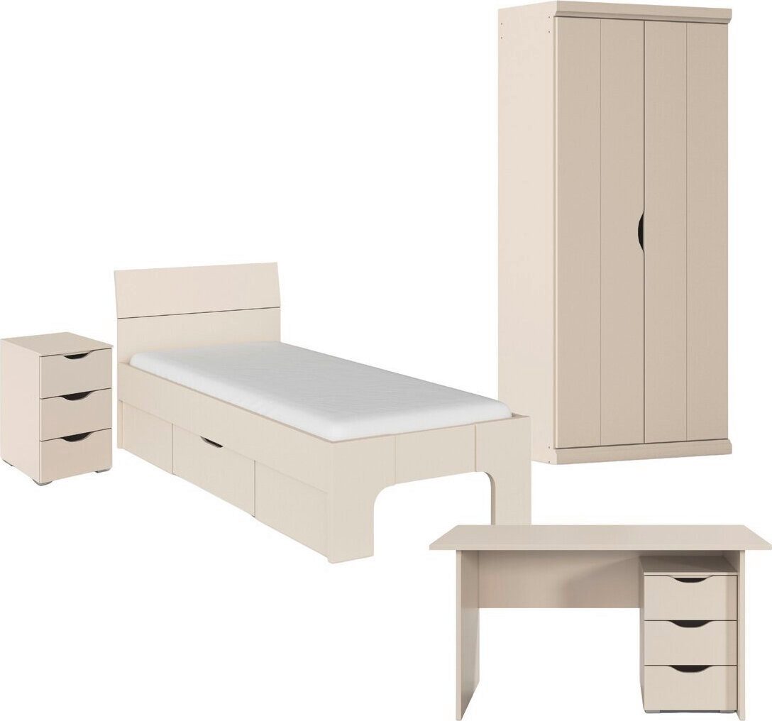 rauch Jugendzimmer-Set Kinderzimmer Komplettzimmer Schlafzimmer-Set (4-tlg) MARLENE, (Set, 4-tlg., 3 verschiedene Ausstattungen BASIC/CLASSIC/PREMIUM (inkl. SOFT-CLOSE), erhältlich in verschiedenen Bett- und Schrank-Breiten MADE IN GERMANY