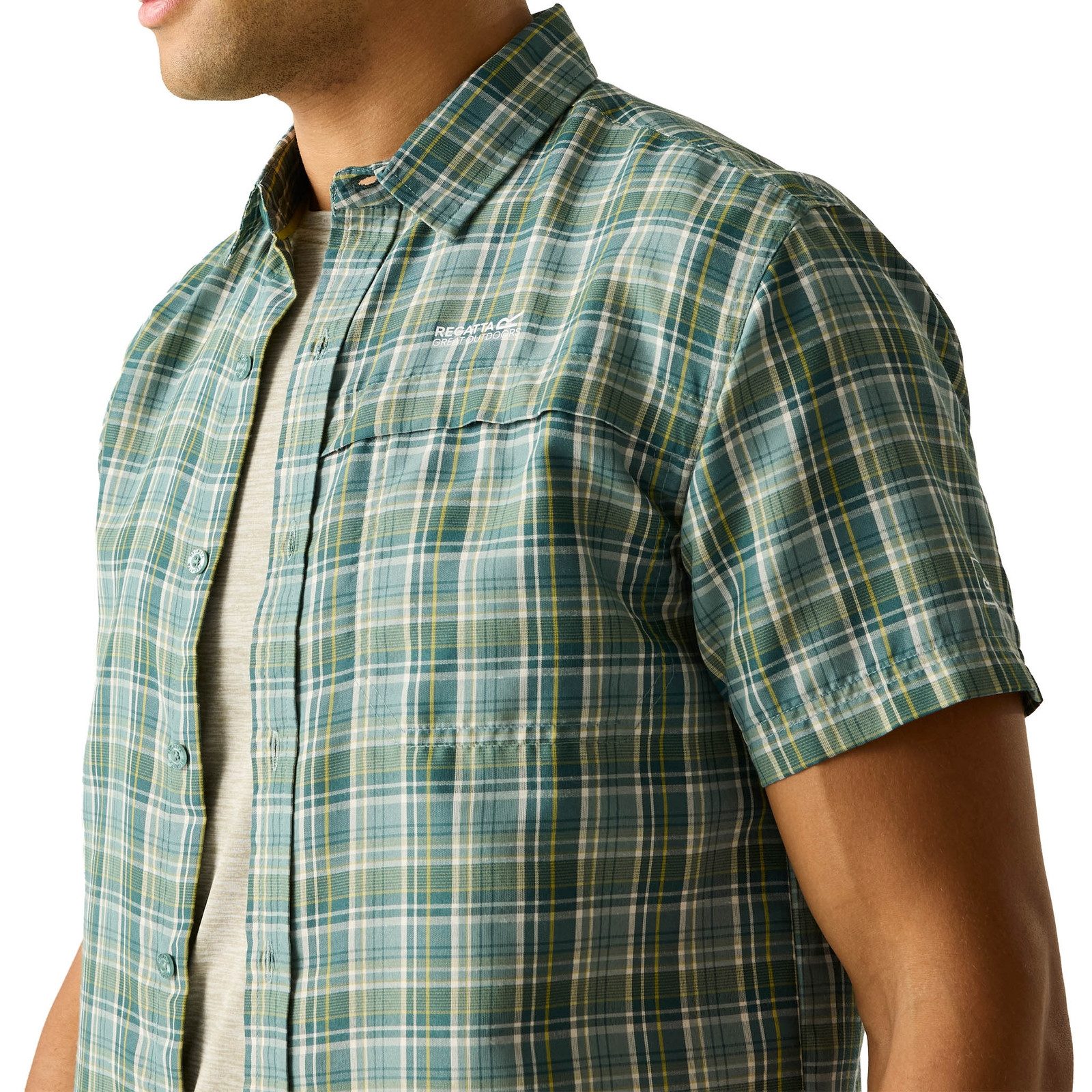 Regatta Funktionshemd Mindano Short Sleeve Shirt mit Brusttasche – Bild 5 von 5