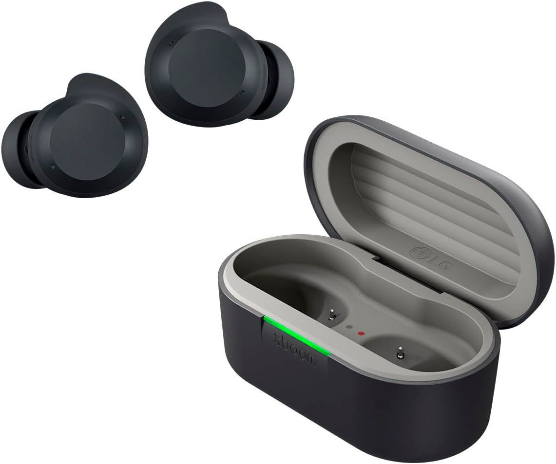 LG xboom Buds Lite Bluetooth-Kopfhörer (Active Noise Cancelling (ANC), Freisprechfunktion, LED Ladestandsanzeige, Multi-Point-Verbindung, Rauschunterdrückung, Sprachsteuerung, kompatibel mit Siri, Google Assistant, Siri, Bluetooth)