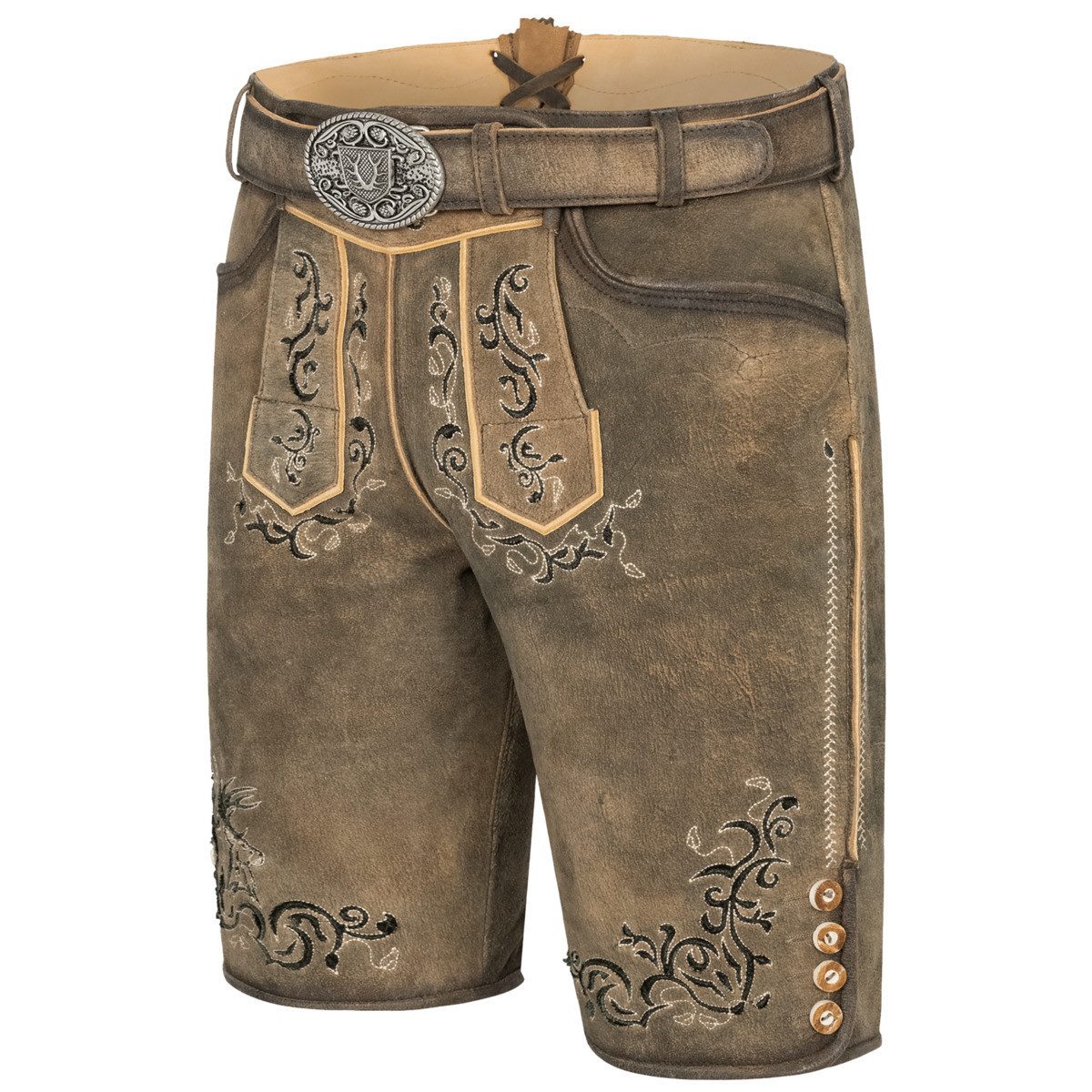 Krüger Trachtenlederhose Ismael Herren (1-tlg) Trachtenlederhose, Trachtenhose, Bayerische Lederhose, Oktoberfest