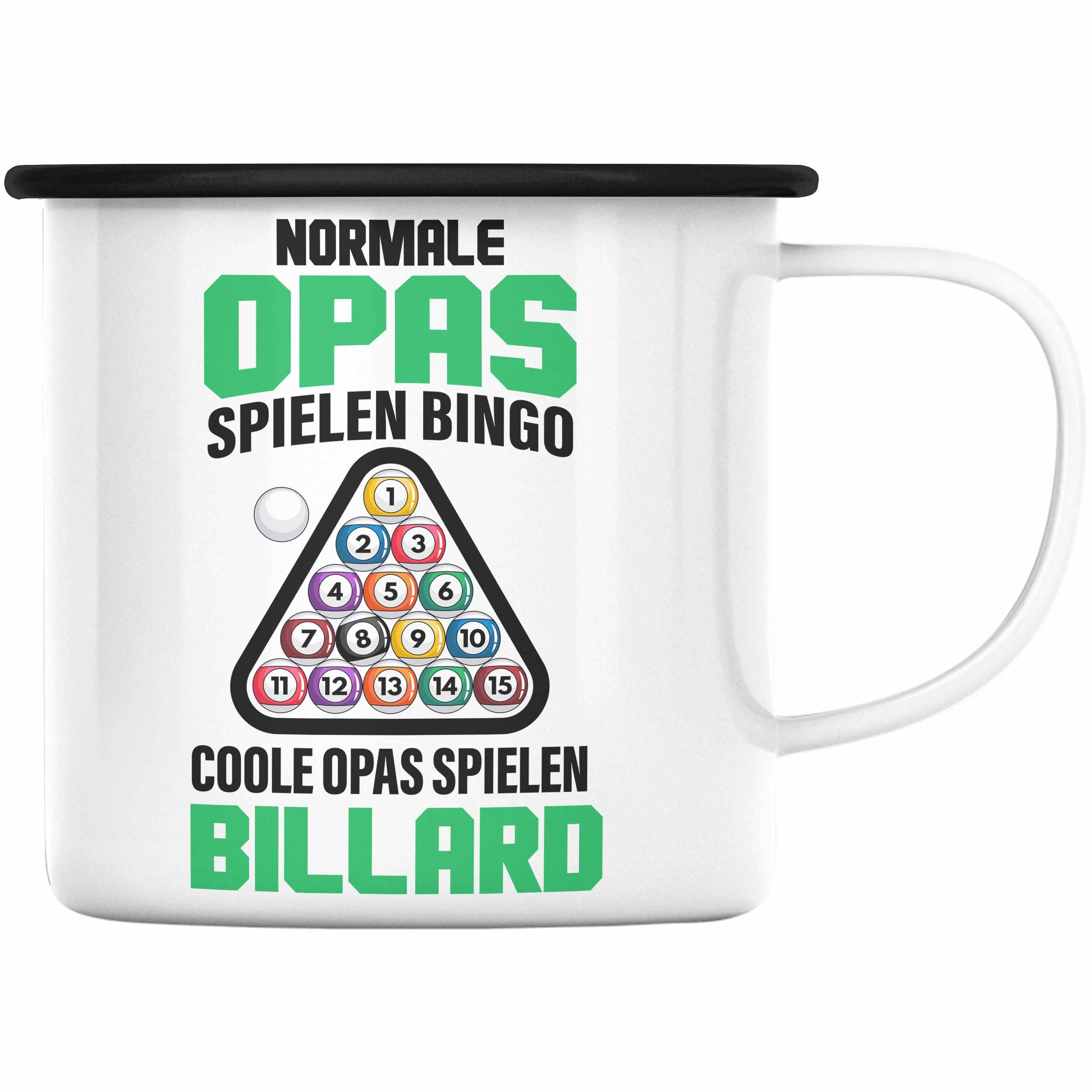 KaffeeEmaille Trendation Trendation Pool Geschenk Tasse Billard Tasse Opa Billardspieler - Emaille Schwarz Thermotasse Geschenkidee