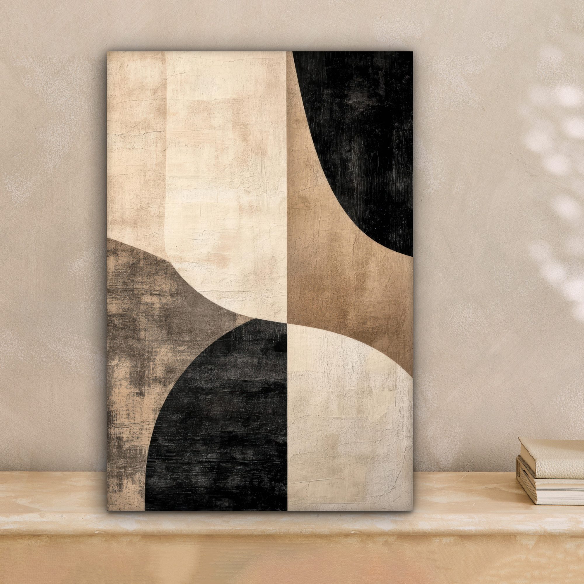 OneMillionCanvasses® Leinwandbild Abstrakt - Flugzeuge - Schwarz - Rund, Fotodruck (1 St), Leinwand Canvas Wandbild, Wanddekoration 20x30 cm