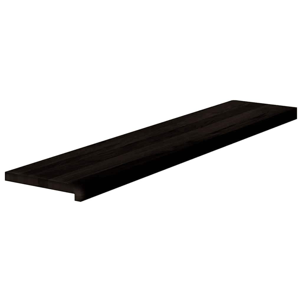 vidaXL Stufenmatte Treppenstufen 16 Stk. Braun-Schwarz 120x25x2 cm Massivholz Eiche, Rechteckig, Höhe: 2 mm