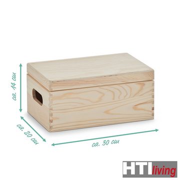 HTI-Living Aufbewahrungsbox Allzweckkiste mit Deckel Nadelholz (Stück, 1 St., 1 Kiste), Aufbewahrungsbox Aufbewahrungskiste Ordungshelfer