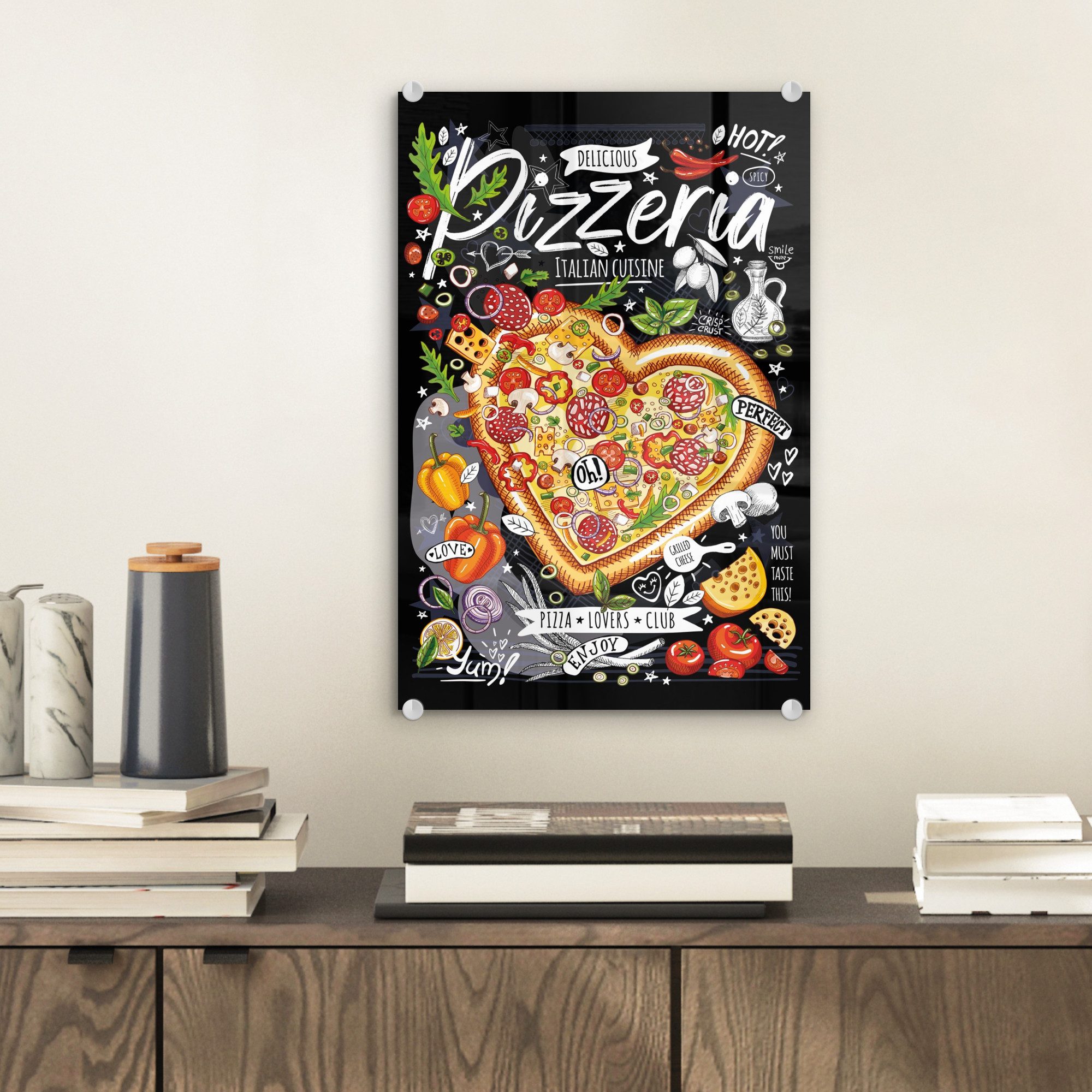 MuchoWow Acrylglasbild Pizzeria - Speisekarte - günstig online kaufen